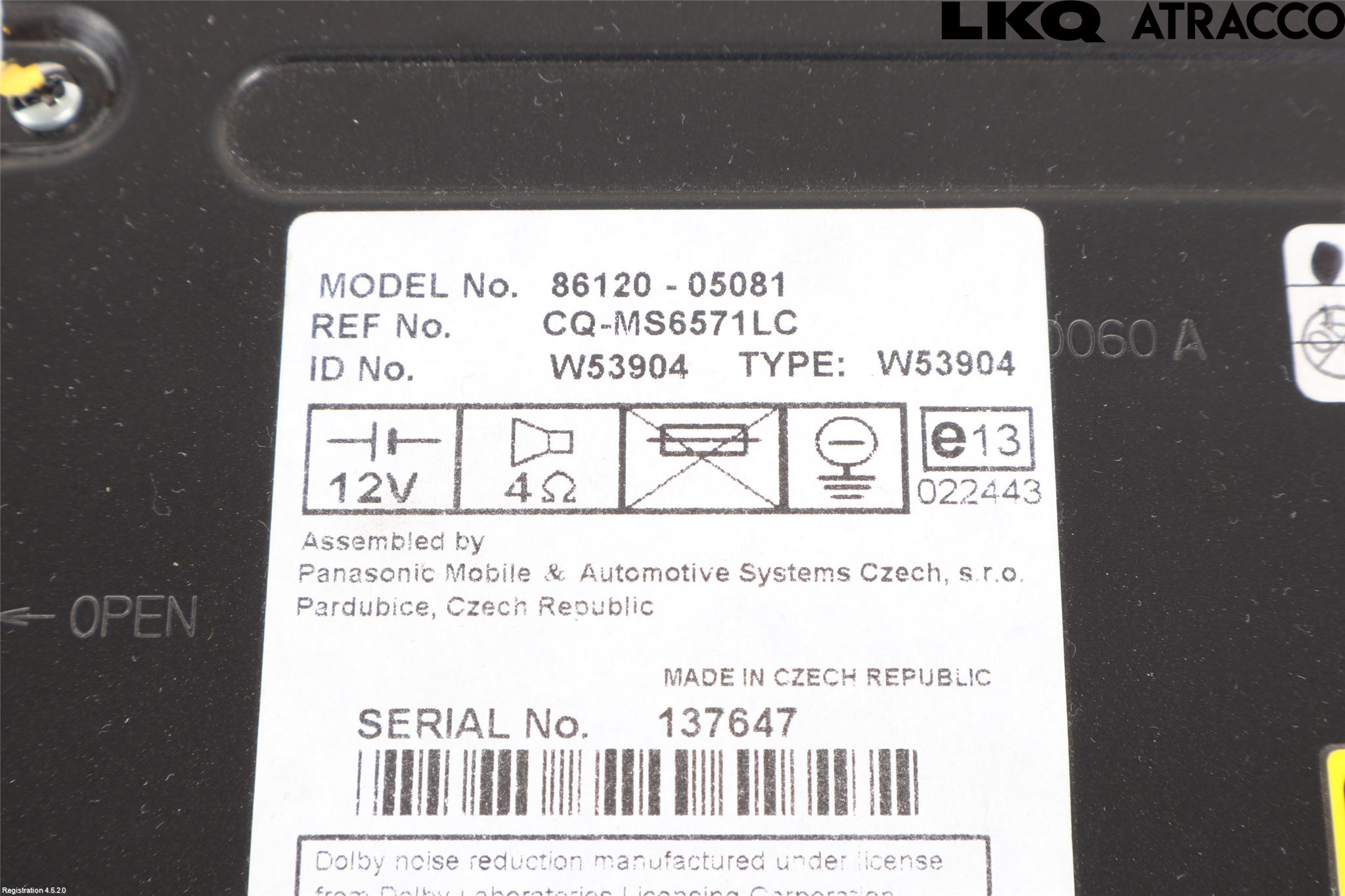 Toyota AVENSIS 03-06 Stereo Radio Med Cd