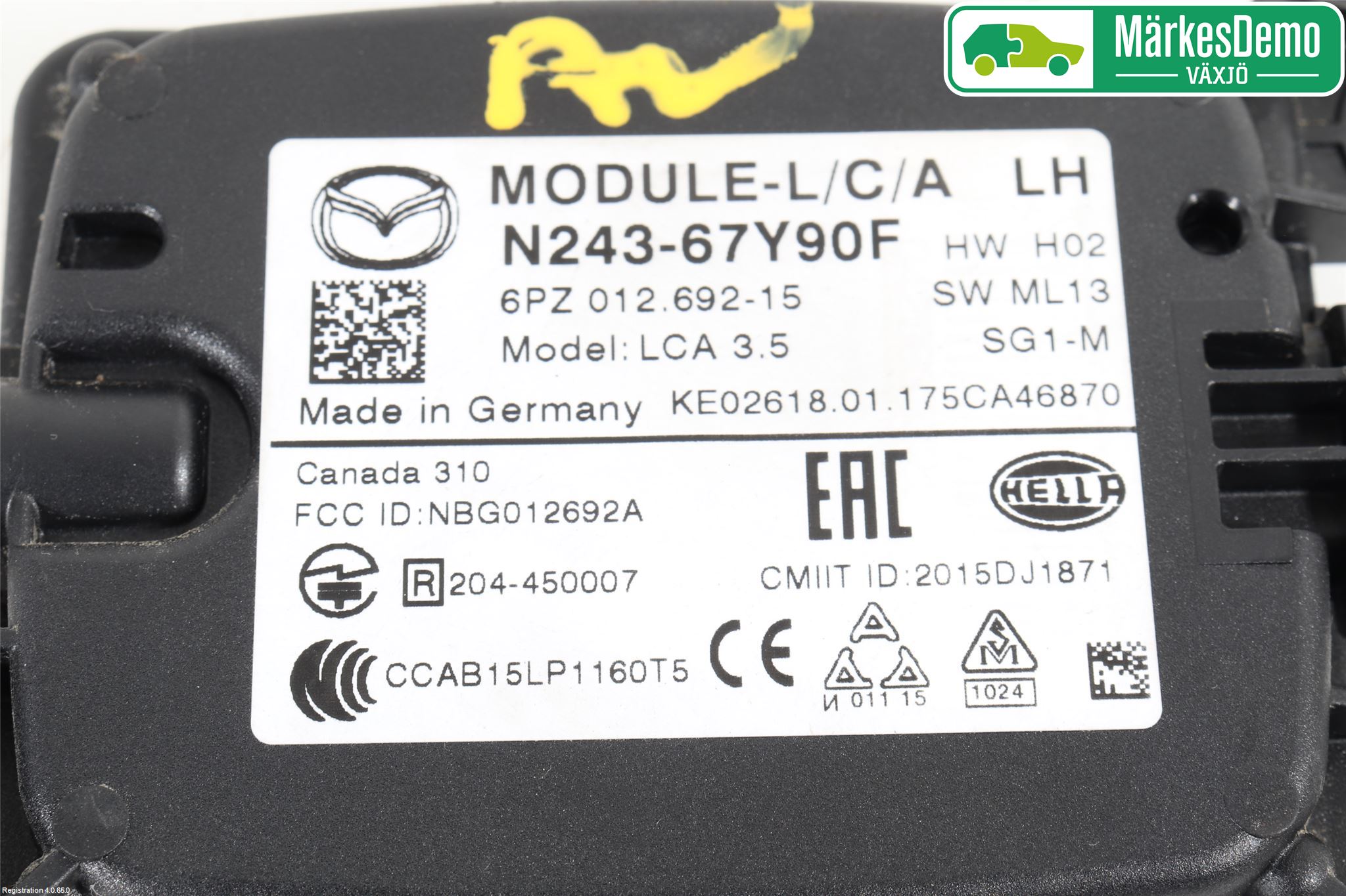 Mazda MX-5 IV (ND/ND2/ND3) MIATA 15- Sensor Kollisjonsbeskyttelse