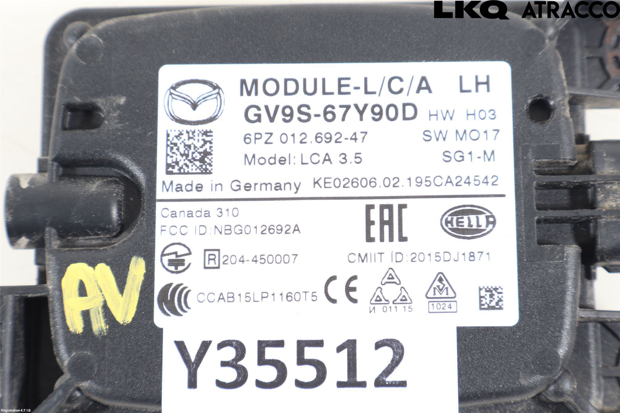 Mazda 6 13- Sensor Kollisjonsbeskyttelse