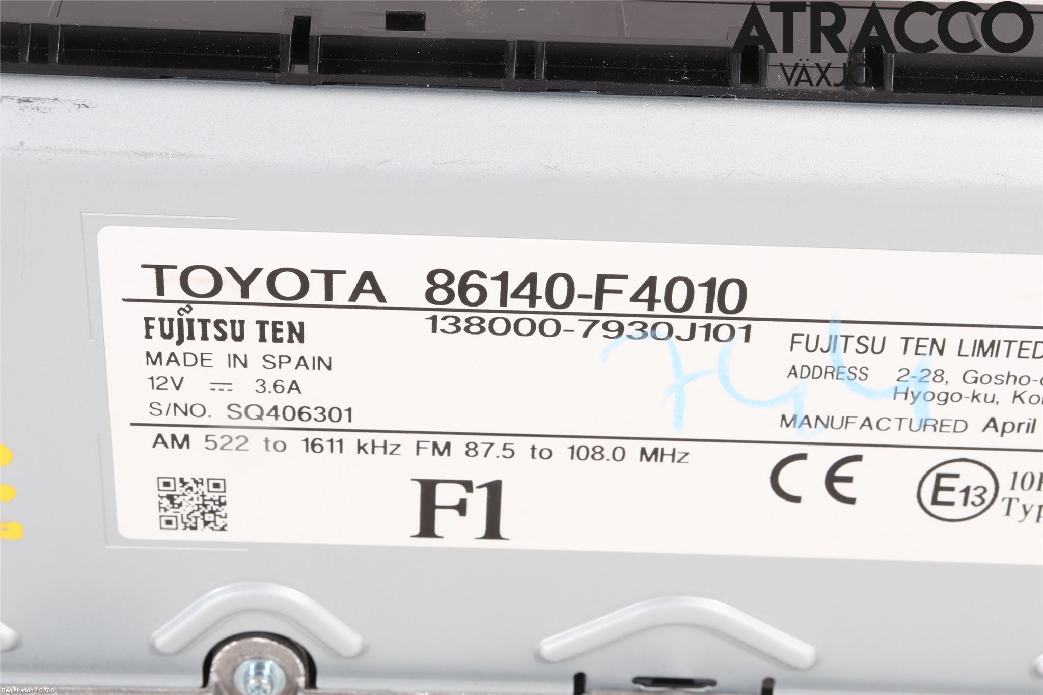 Toyota C-HR 16-23 Stereo Radio Med Cd