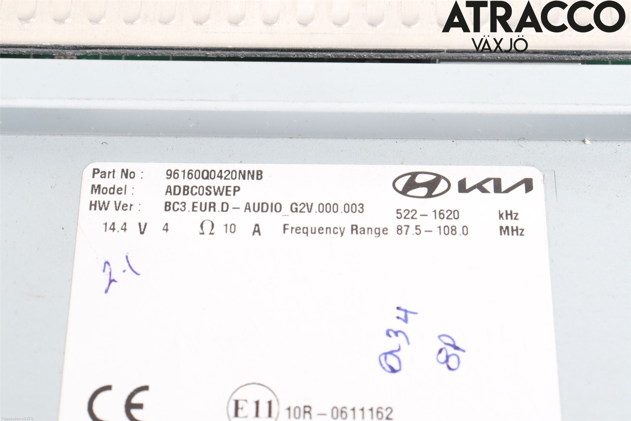 Hyundai i20 BC 21- Stereo Radio Med Cd