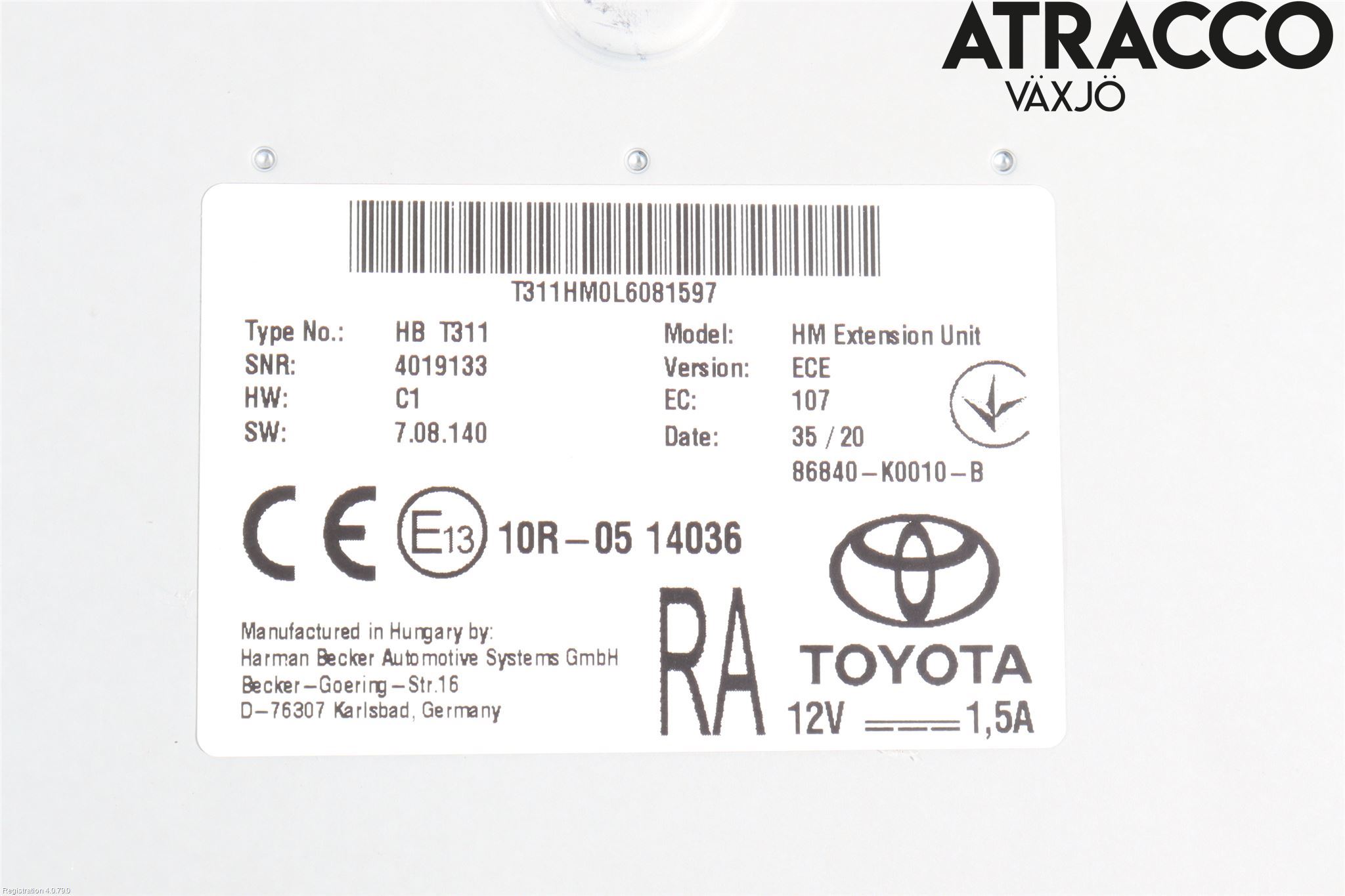Toyota HILUX 16- Stereo Radio Med Cd