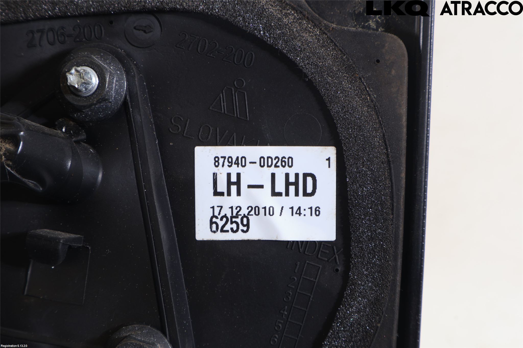 Toyota YARIS XP90 06-11 Speil V M-El Justering