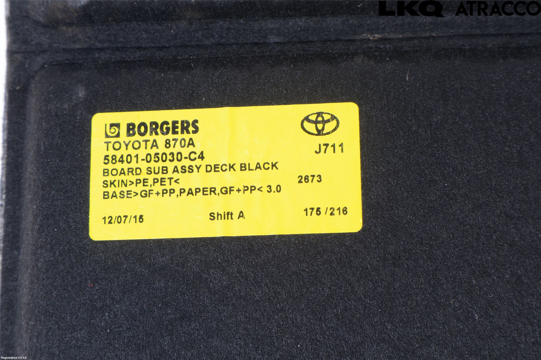 Toyota AVENSIS 16-18 Bakluke Bun (Utgår 5023)