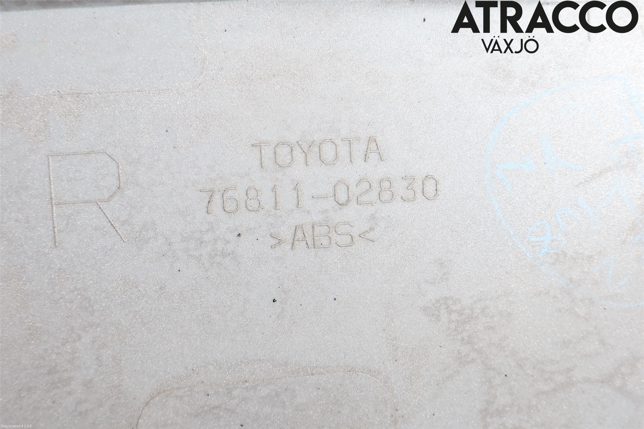 Toyota AURIS 13-19 Refleksplate - Skiltplate