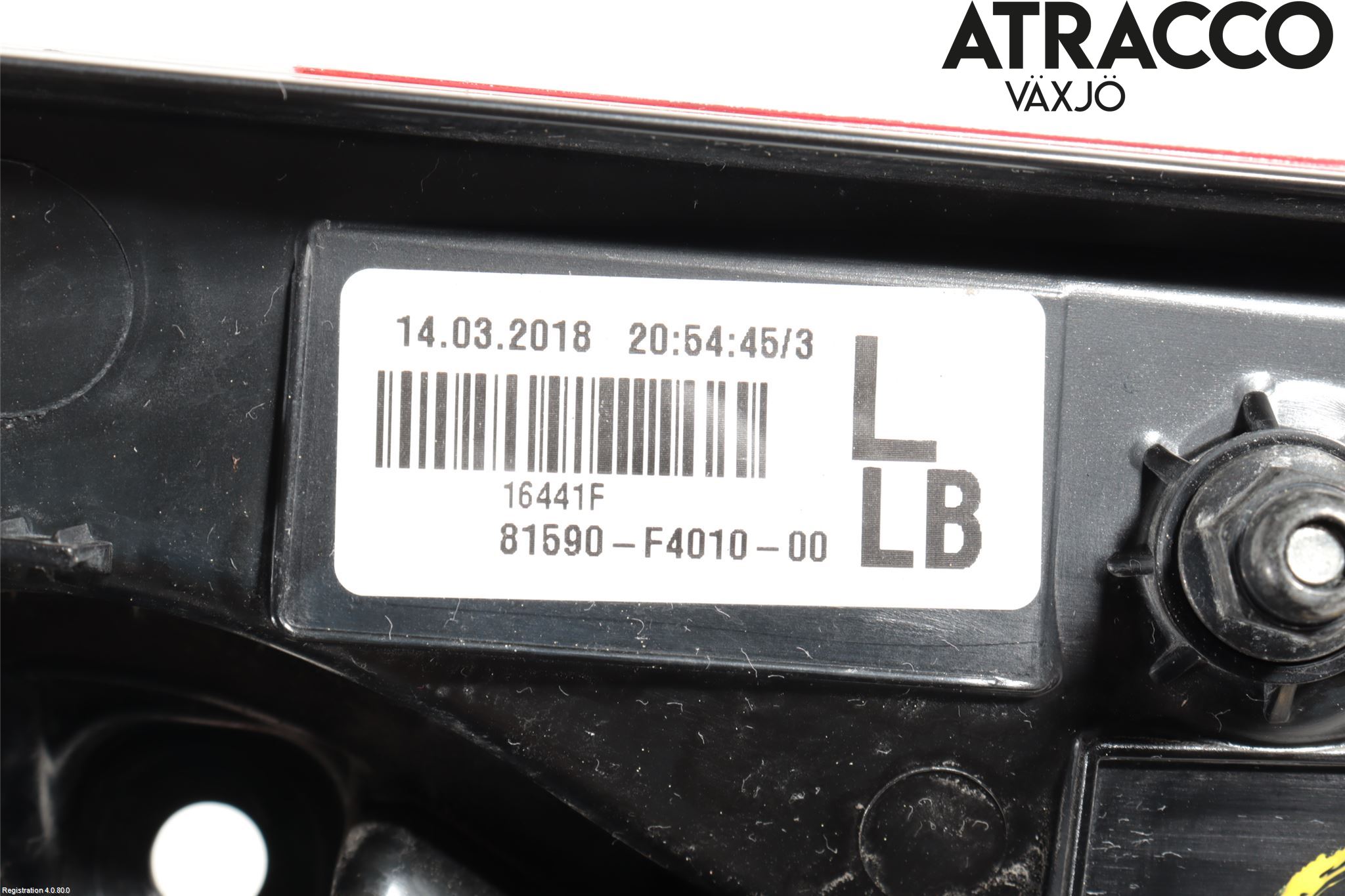 Toyota C-HR 16-23 Baklykt Venstre  På Luke(Indre