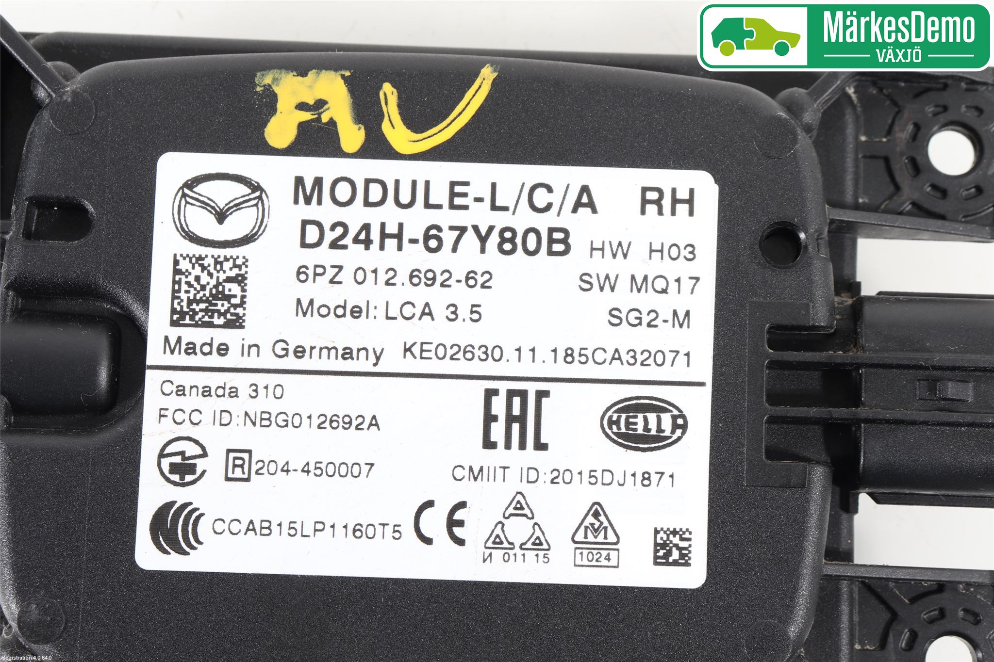 Mazda CX-3 Sensor Kollisjonsbeskyttelse