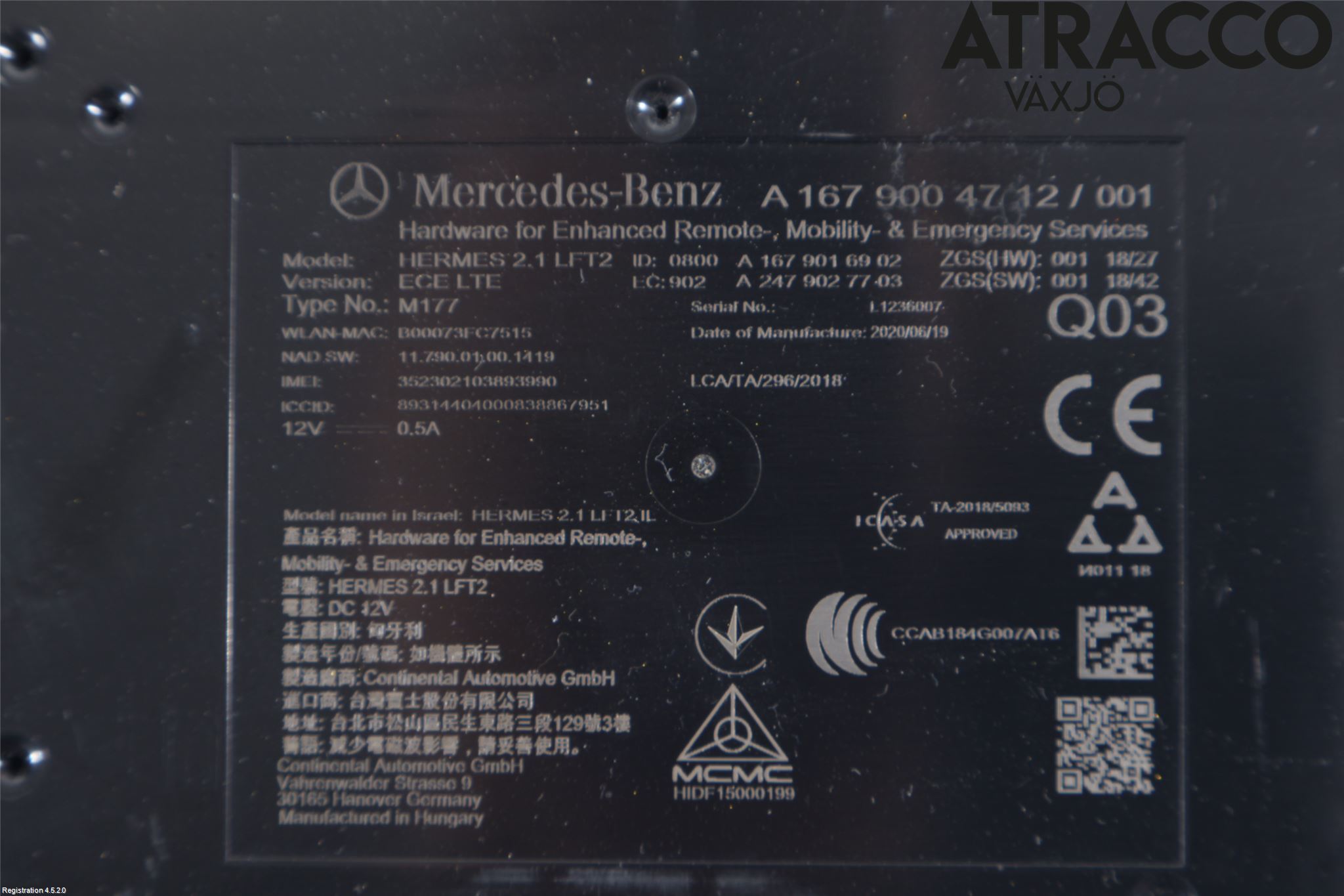 Mercedes-Benz MB C-KLASS (W205) 14-21 Styreenhet Øvrig