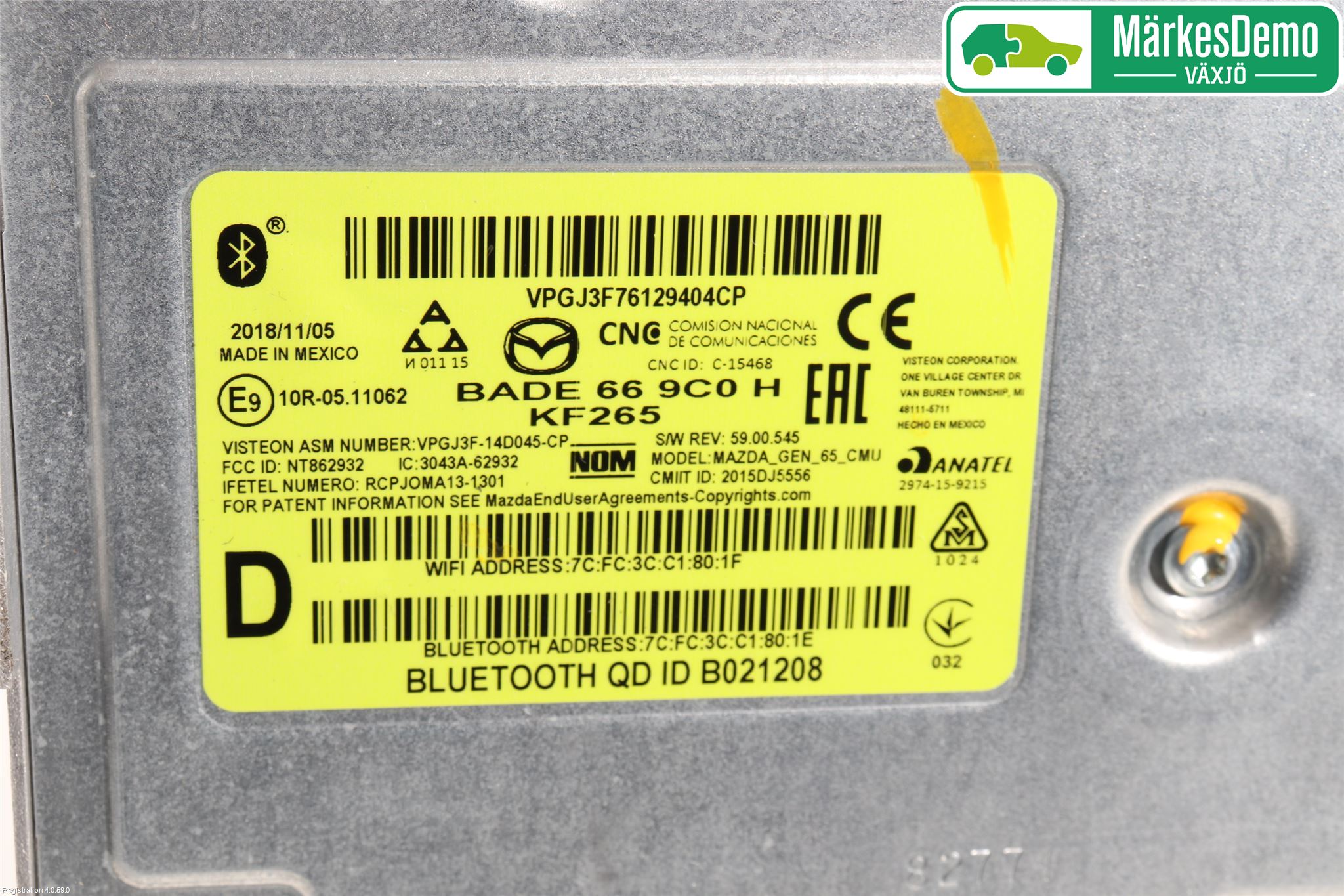 Mazda 2 (DJ) 15-22 Stereo Radio Med Cd