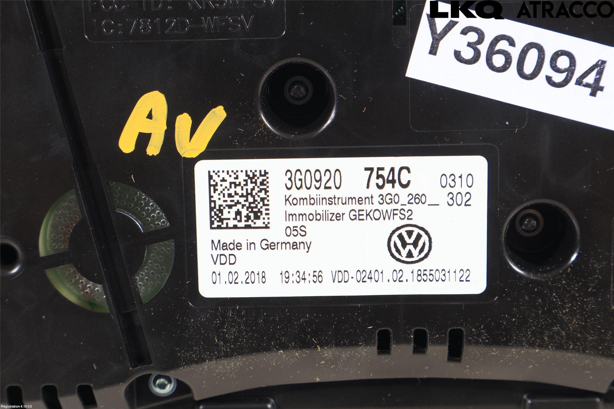 Volkswagen VW PASSAT 15-19 Instr Kombinert