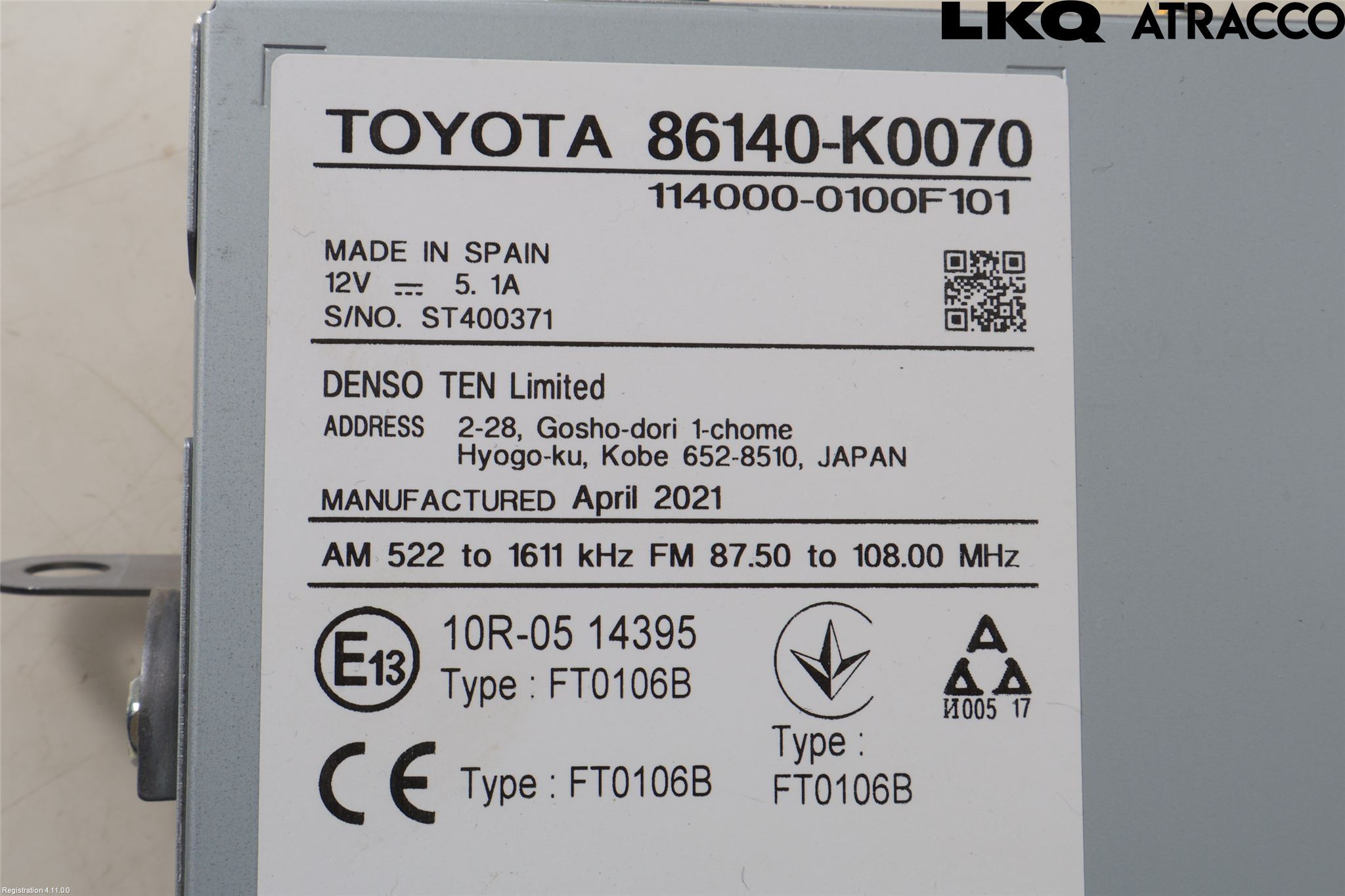 Toyota YARIS XP21 20- Stereo Radio Med Cd