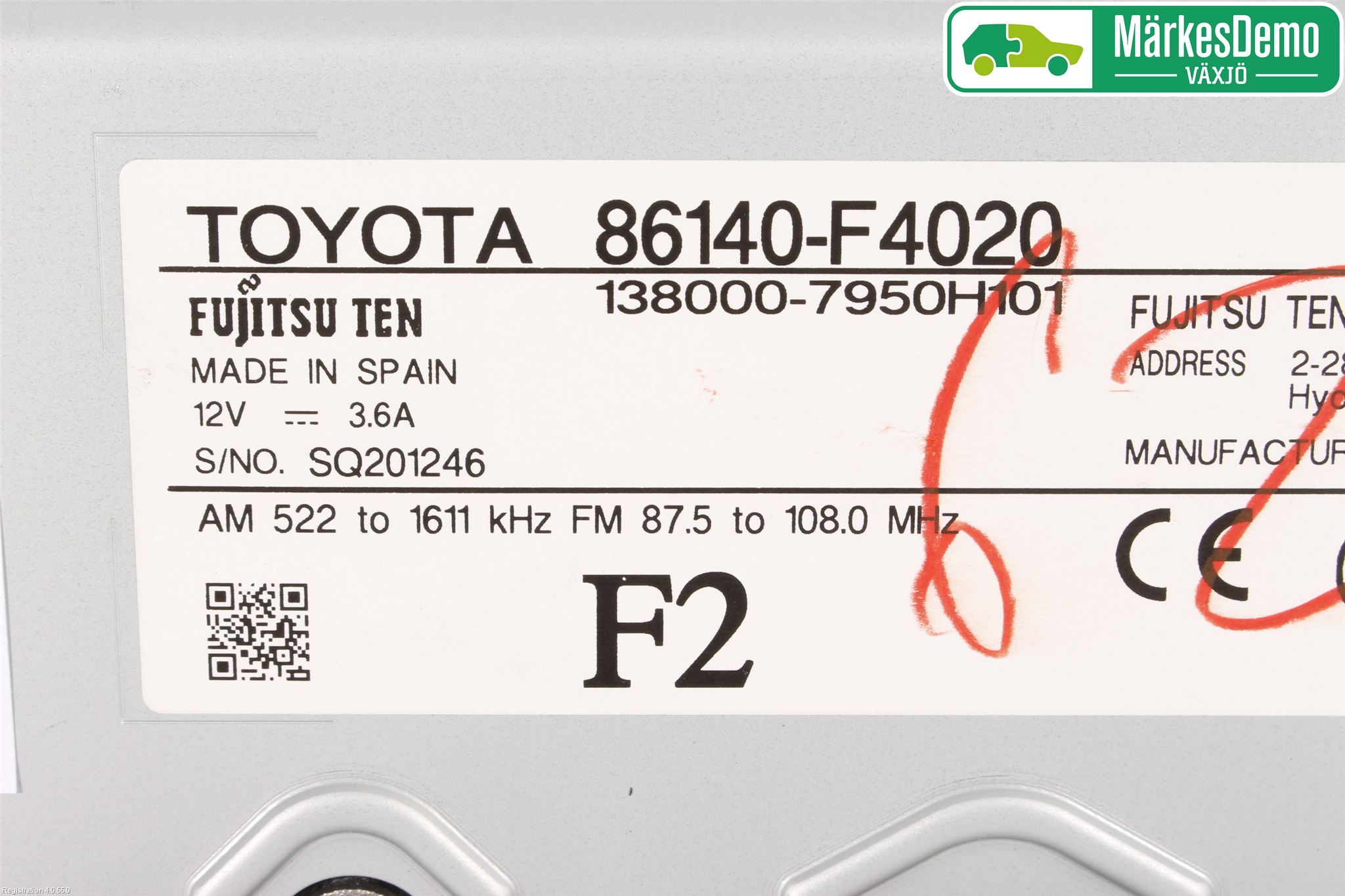 Toyota C-HR 16-23 Stereo Radio Med Cd