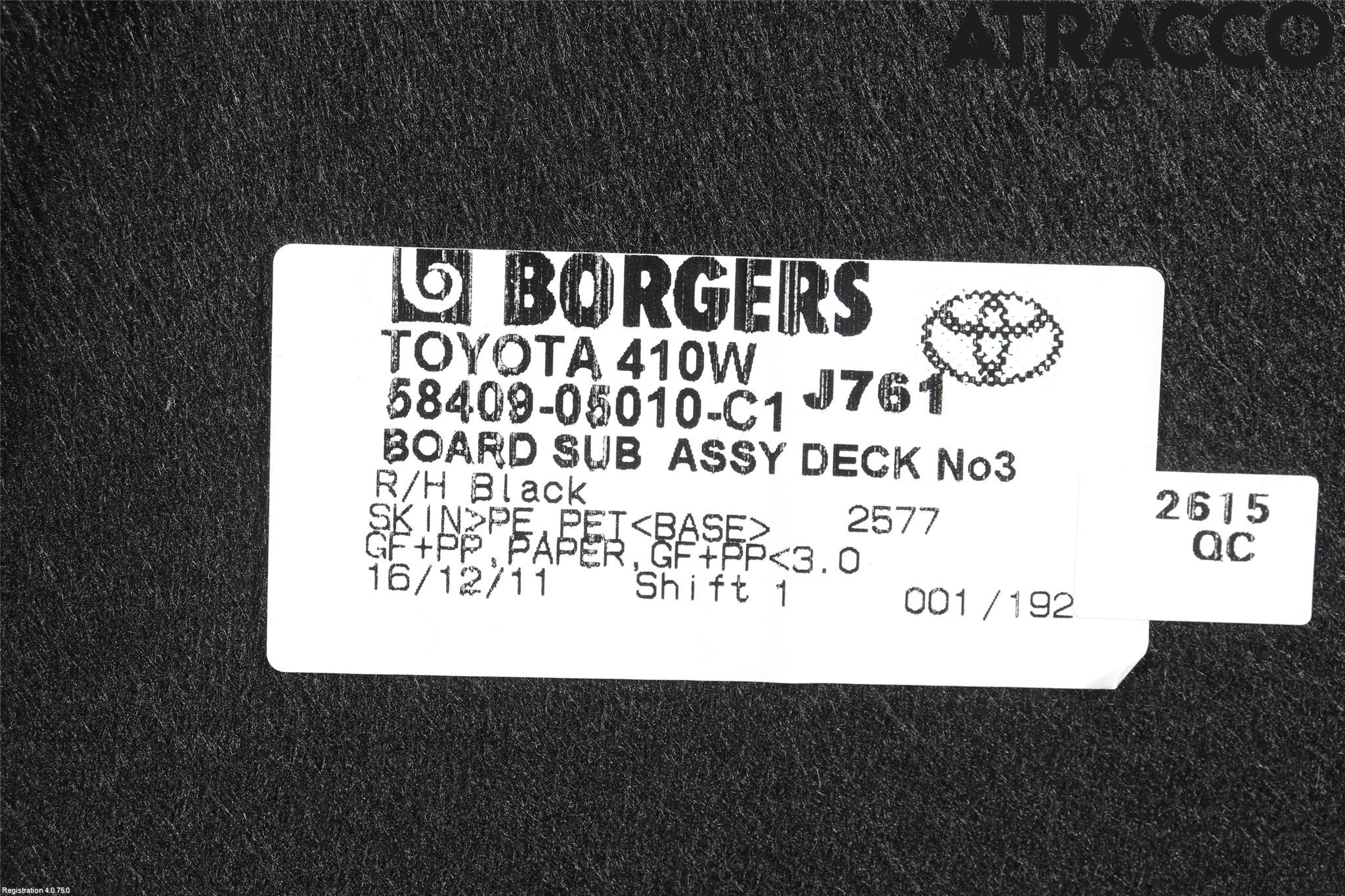 Toyota AVENSIS 09-15 Innr Bagasjeromkledsel