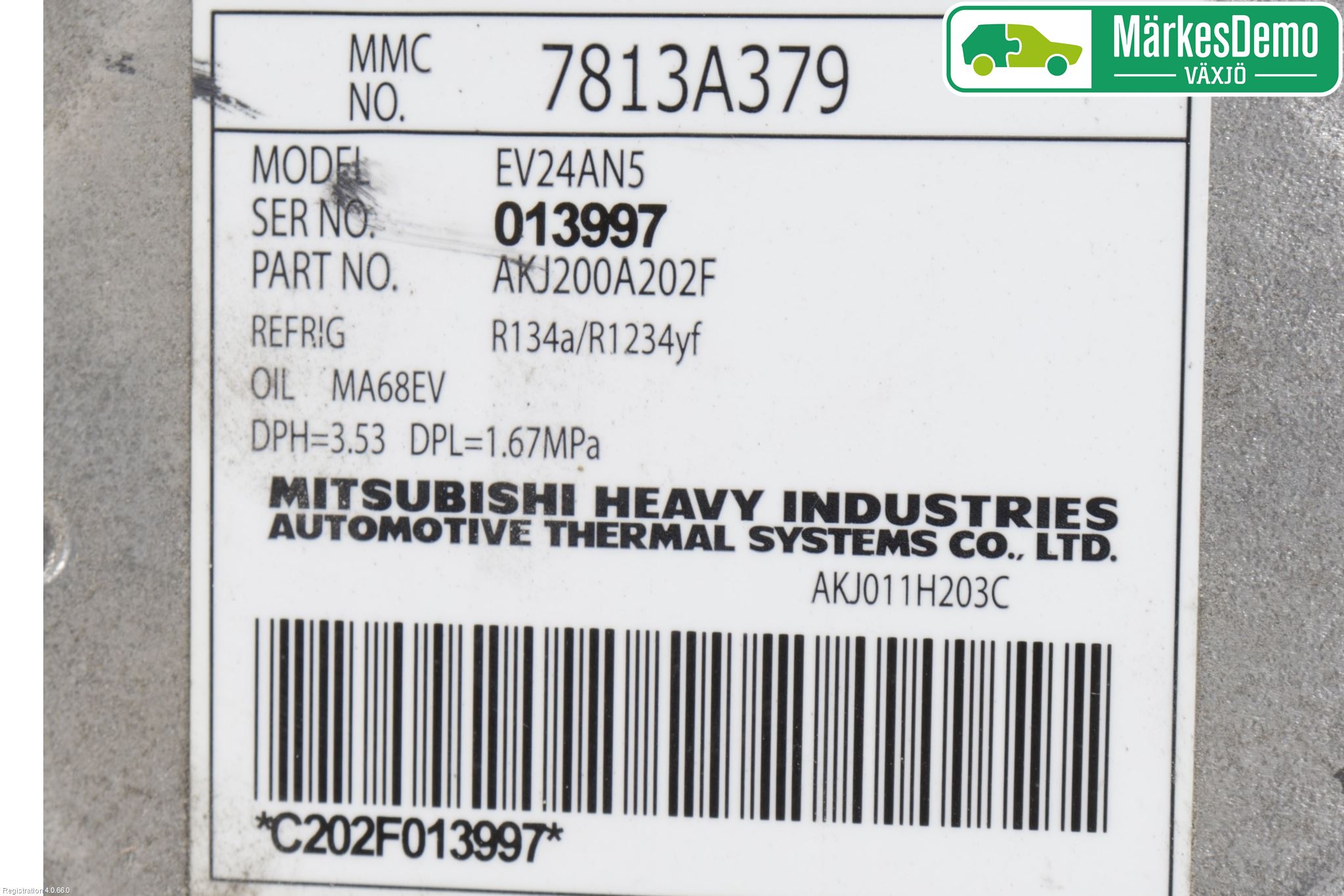 Mitsubishi OUTLANDER 13-21 Varme Ac Kompressor