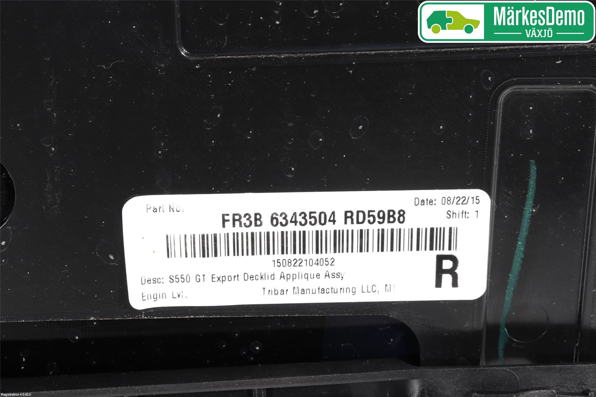 Ford MUSTANG VI 15-22 Refleksplate - Skiltplate