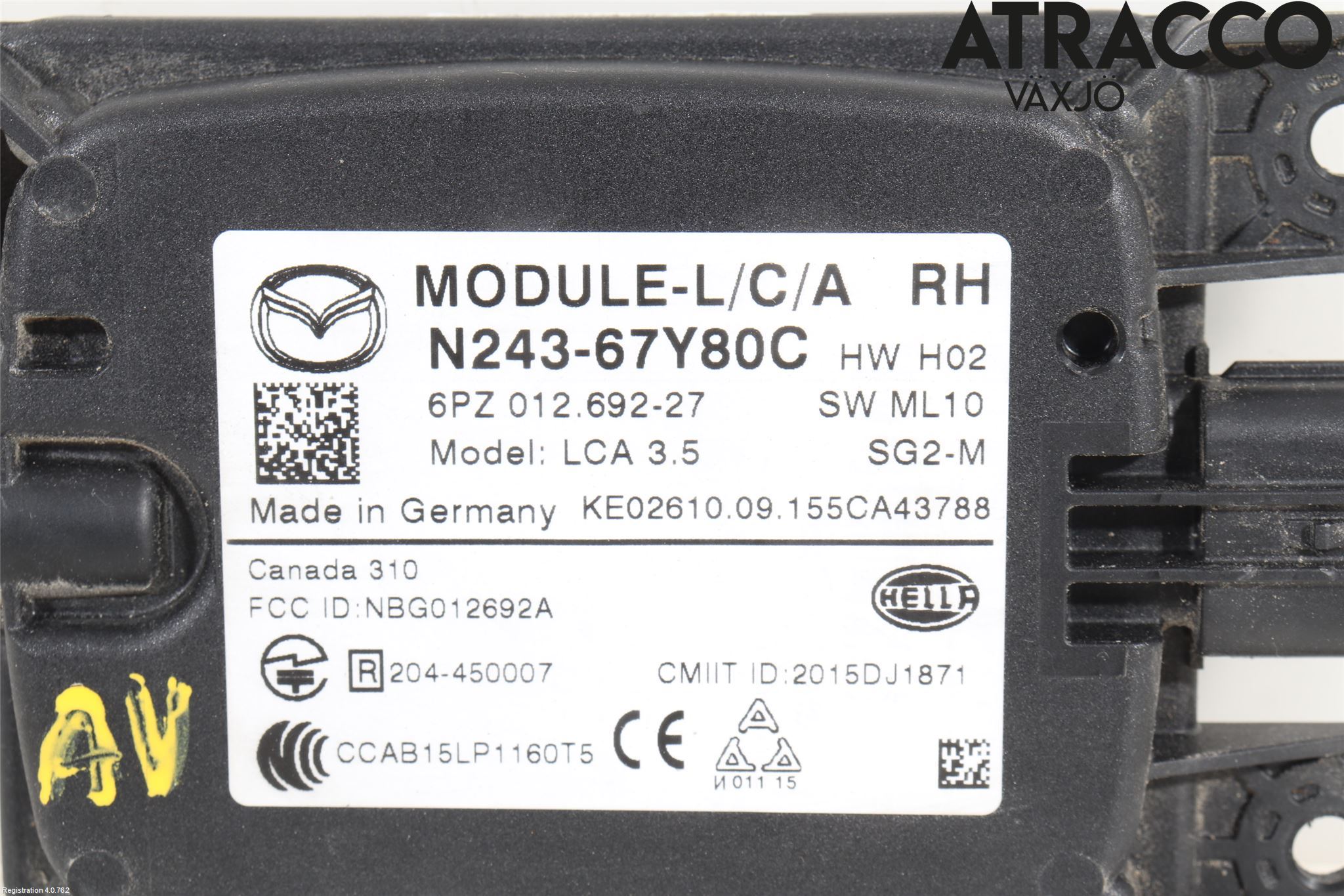 Mazda MX-5 IV (ND/ND2/ND3) MIATA 15- Sensor Kollisjonsbeskyttelse