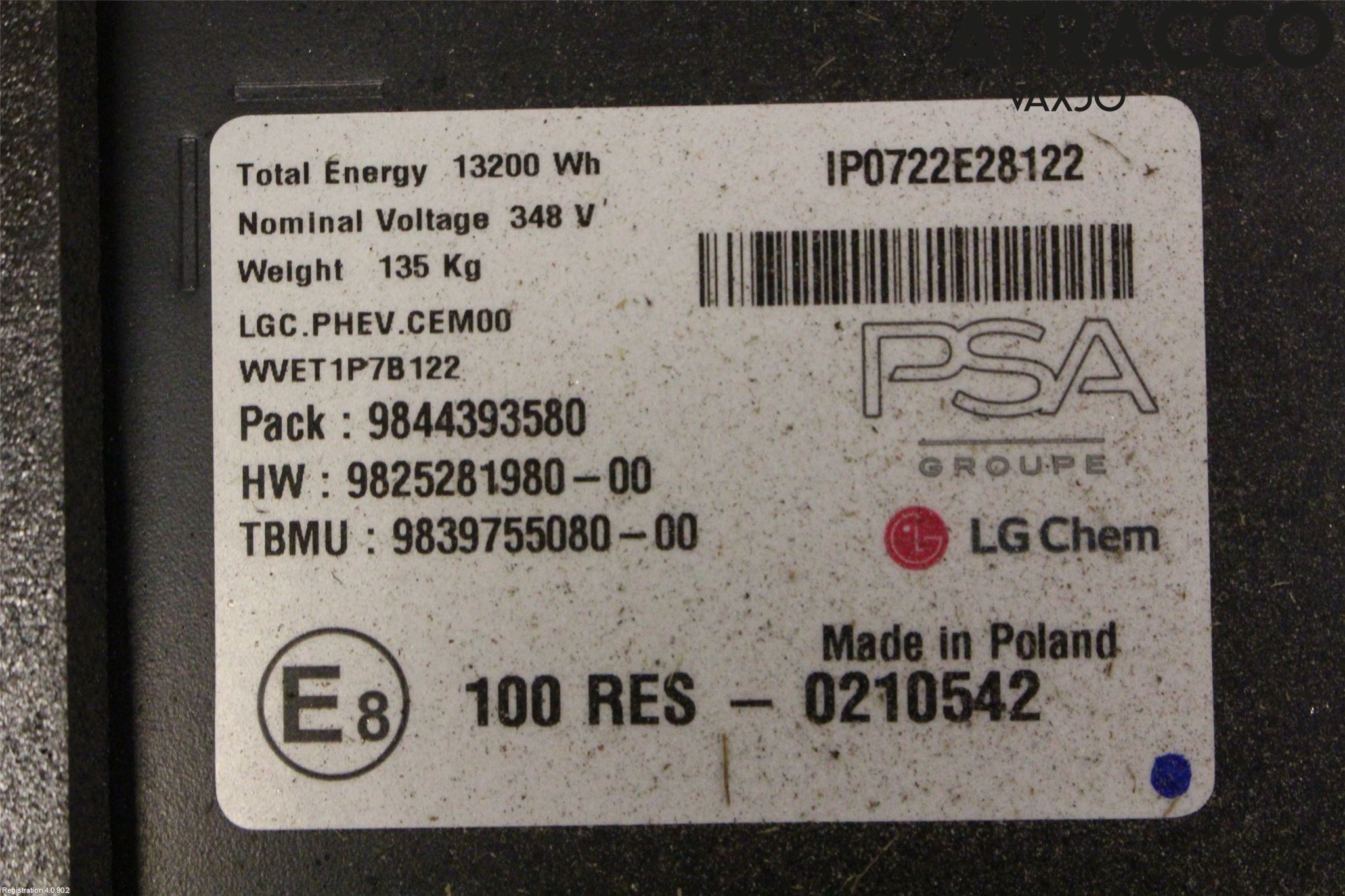 Peugeot 3008 17-24 Hybrid Batteri