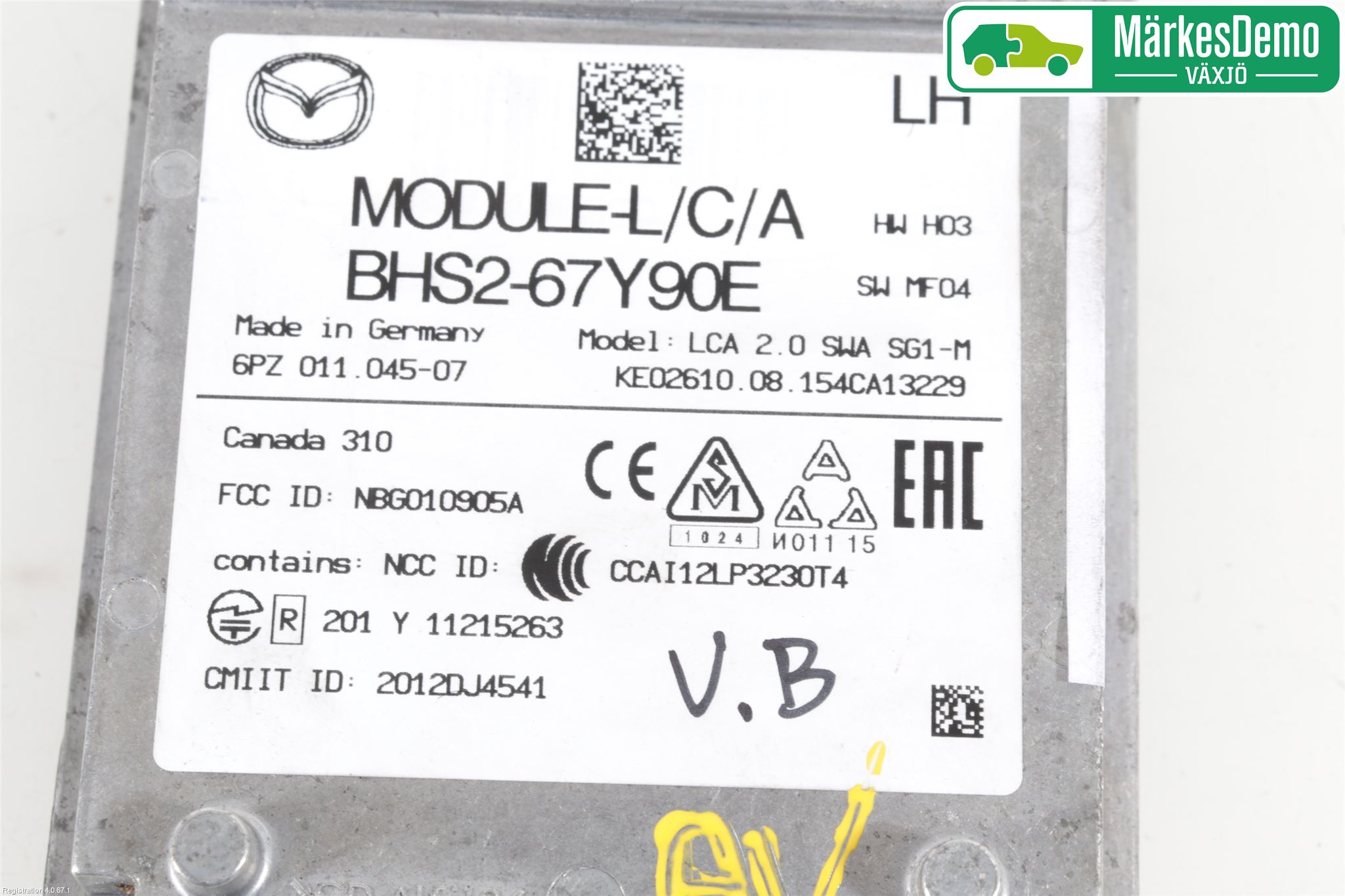 Mazda 3 III 14-19 Sensor Kollisjonsbeskyttelse