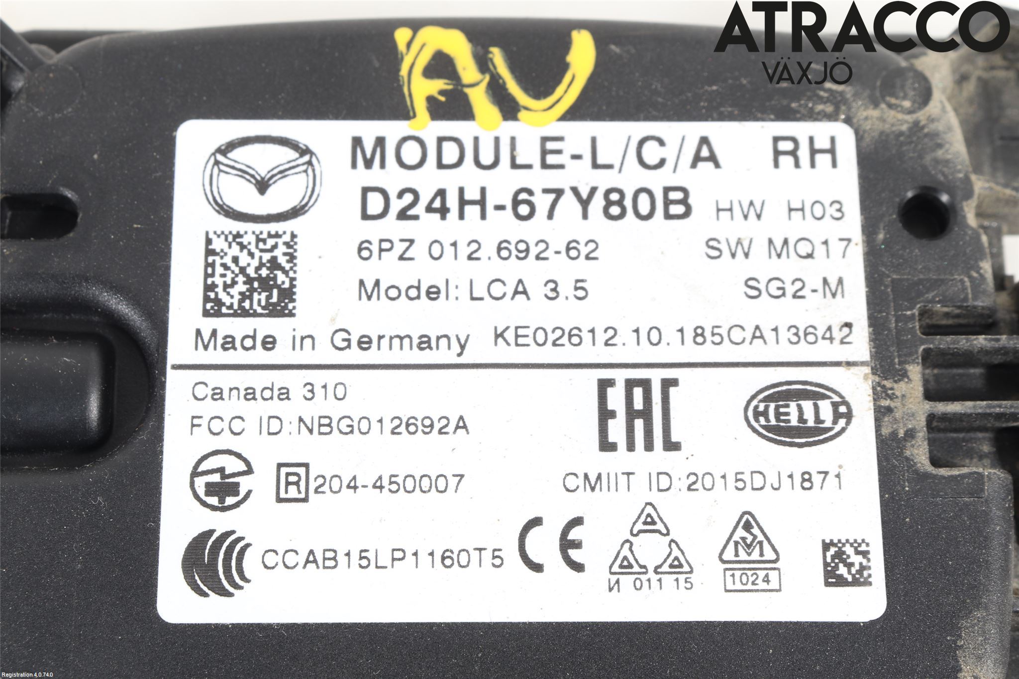 Mazda CX-3 Sensor Kollisjonsbeskyttelse