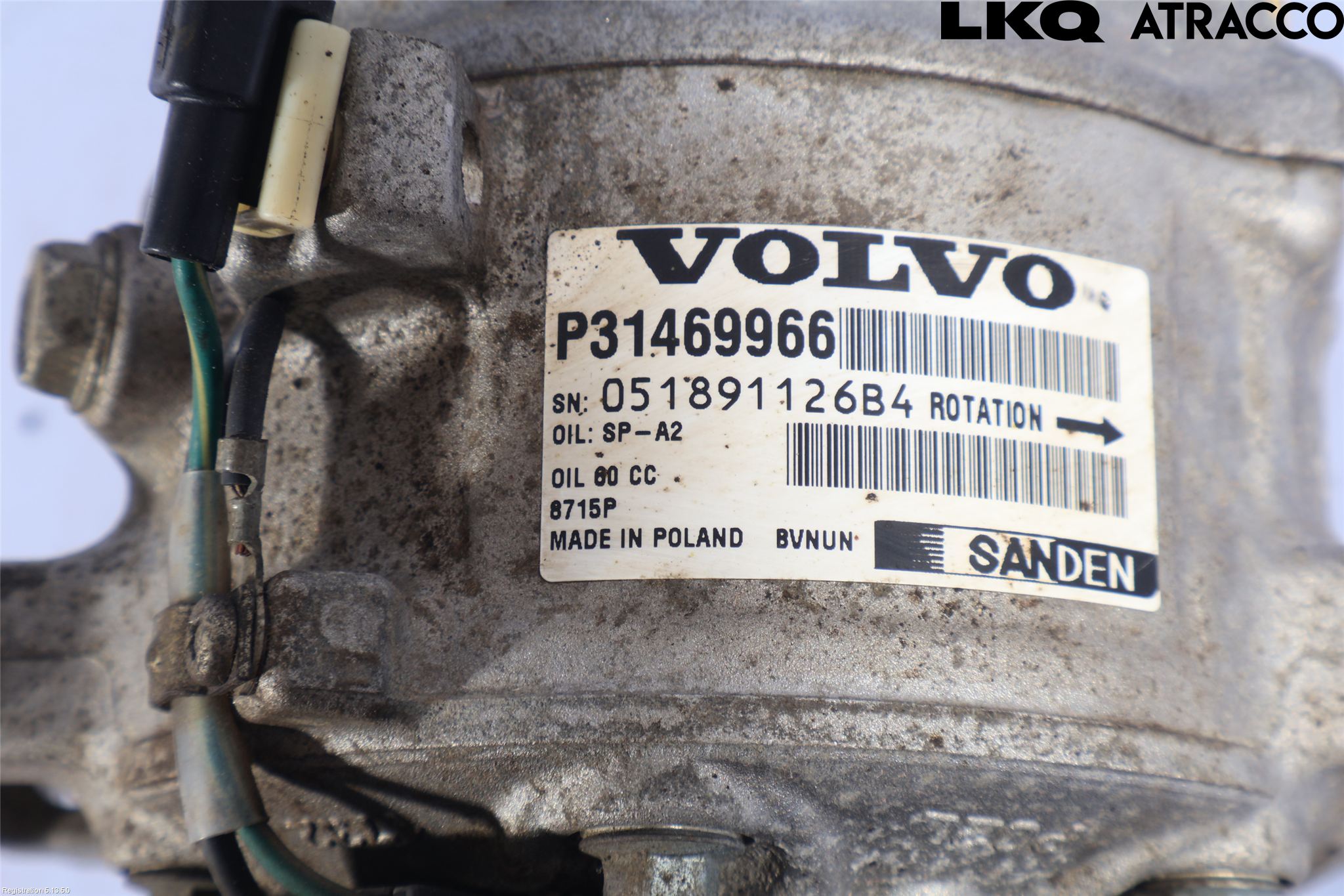 Volvo V40 12-19 Varme Ac Kompressor