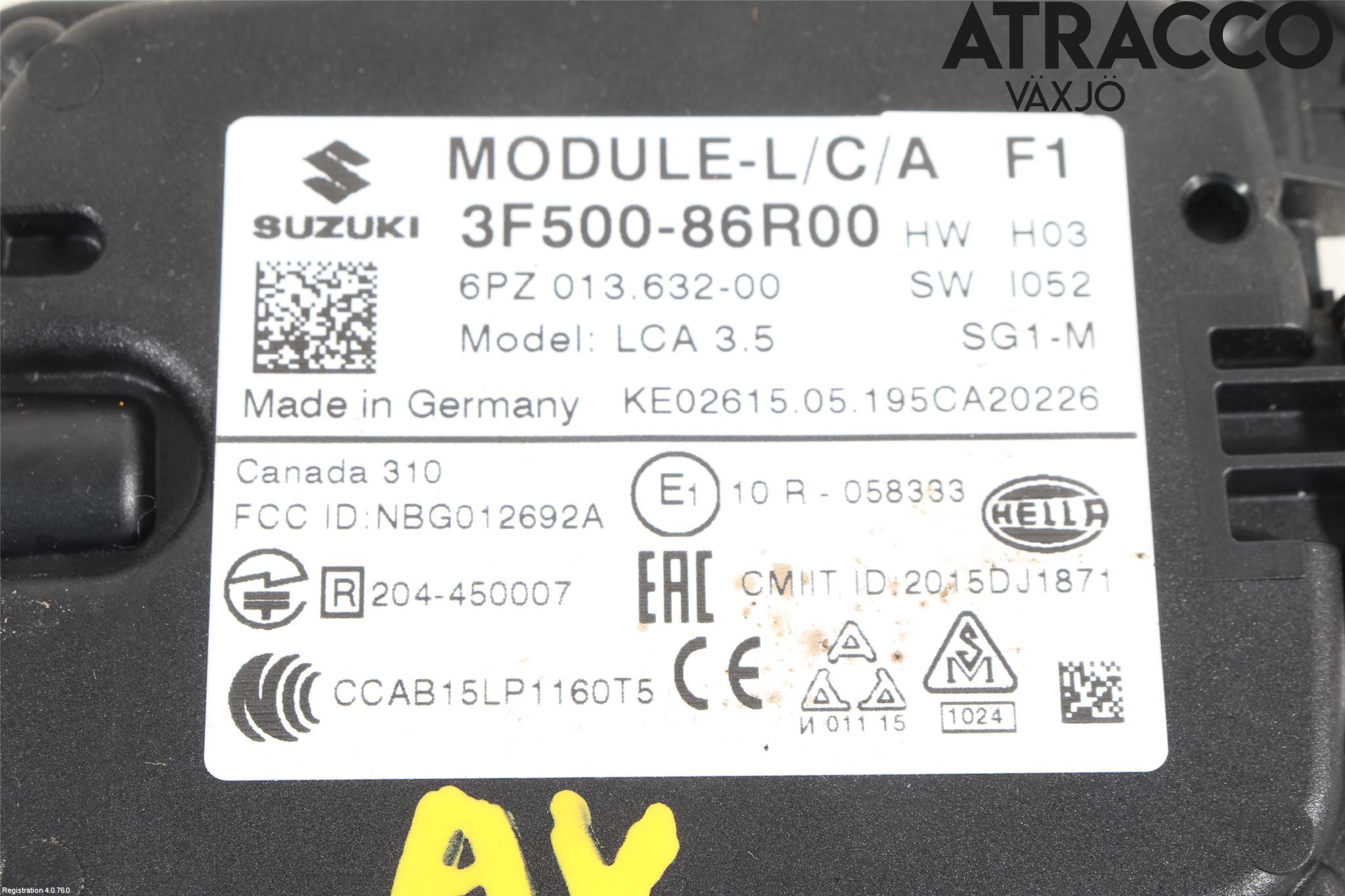 Suzuki VITARA 15- Sensor Kollisjonsbeskyttelse