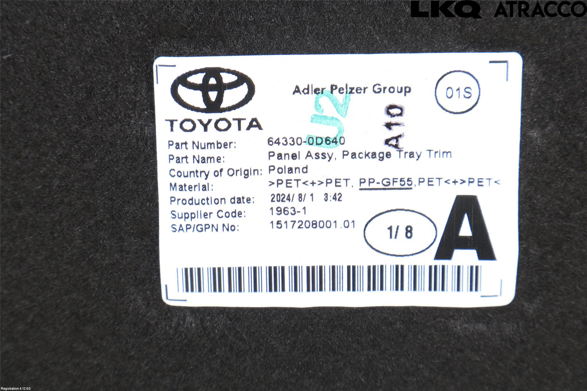 Toyota YARIS XP21 20- Innr Hattehylle