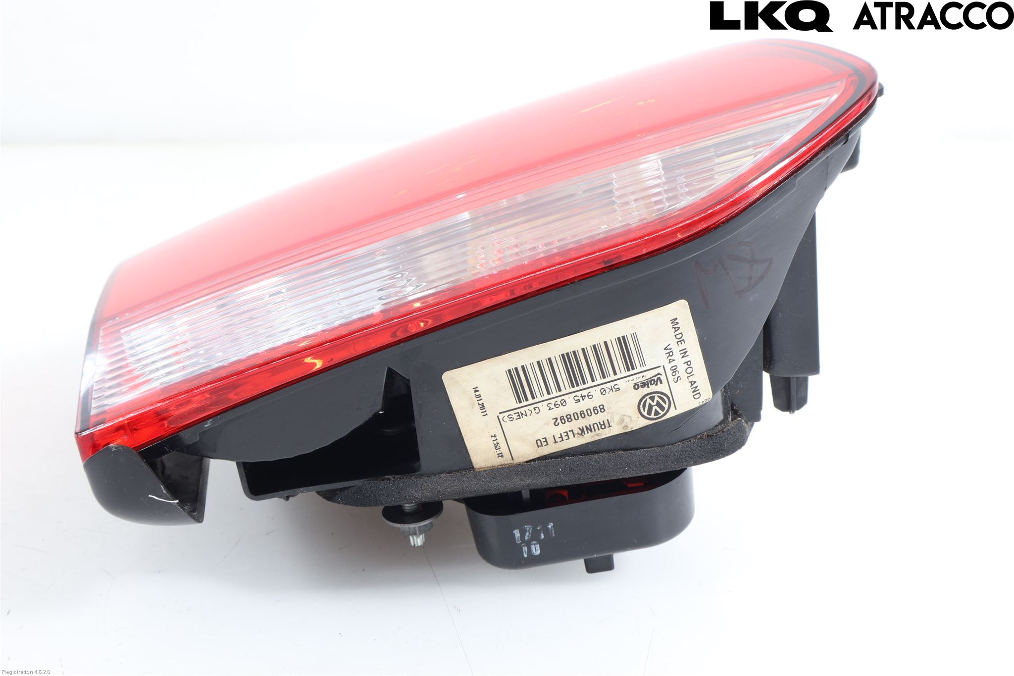 Volkswagen VW GOLF VI 09-13 Baklykt Venstre  På Luke(Indre