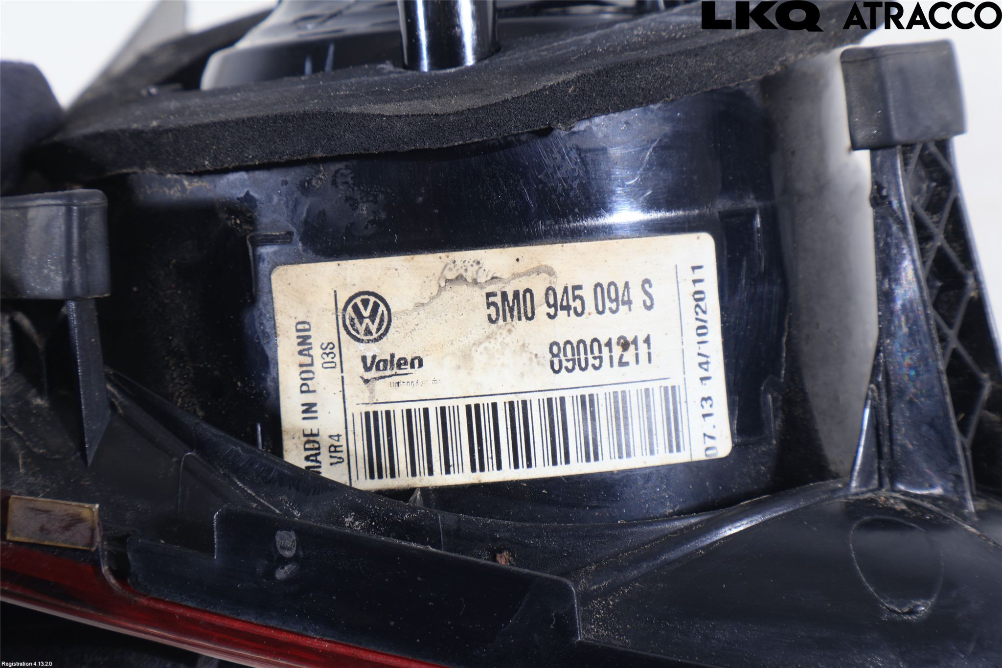 Volkswagen VW GOLF PLUS/CROSS GOLF 04-14 Baklykt Høyre  På Luke(Indre)