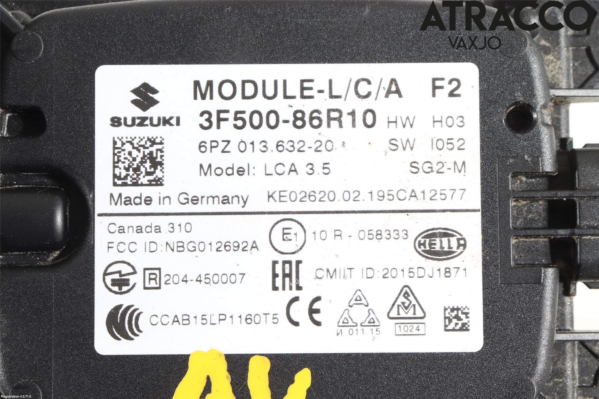 Suzuki VITARA 15- Sensor Kollisjonsbeskyttelse