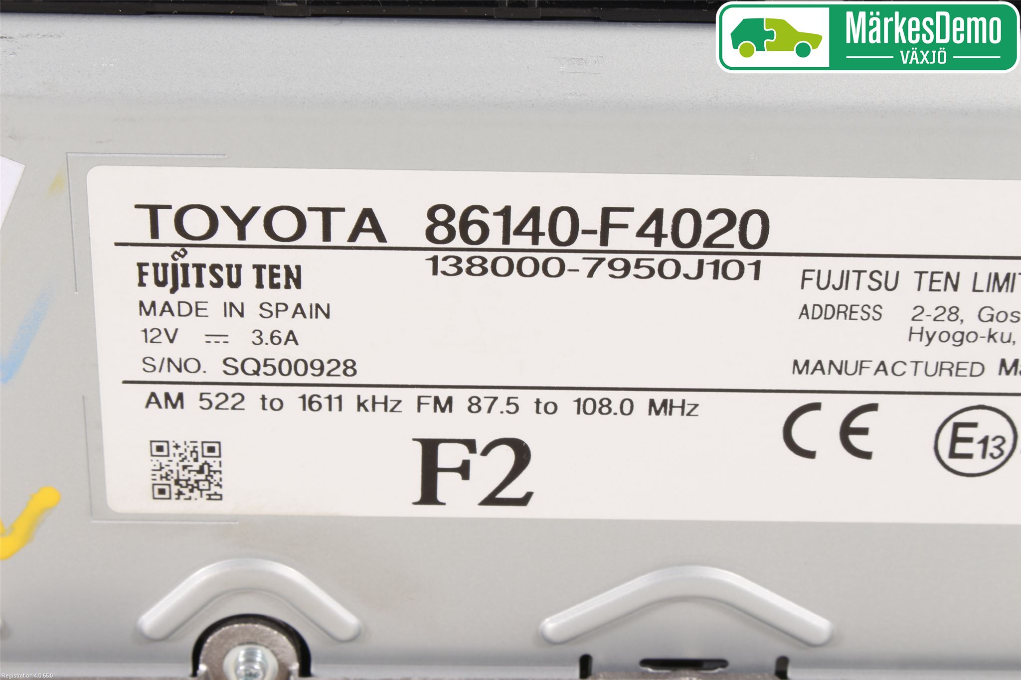 Toyota C-HR 16-23 Stereo Radio Med Cd