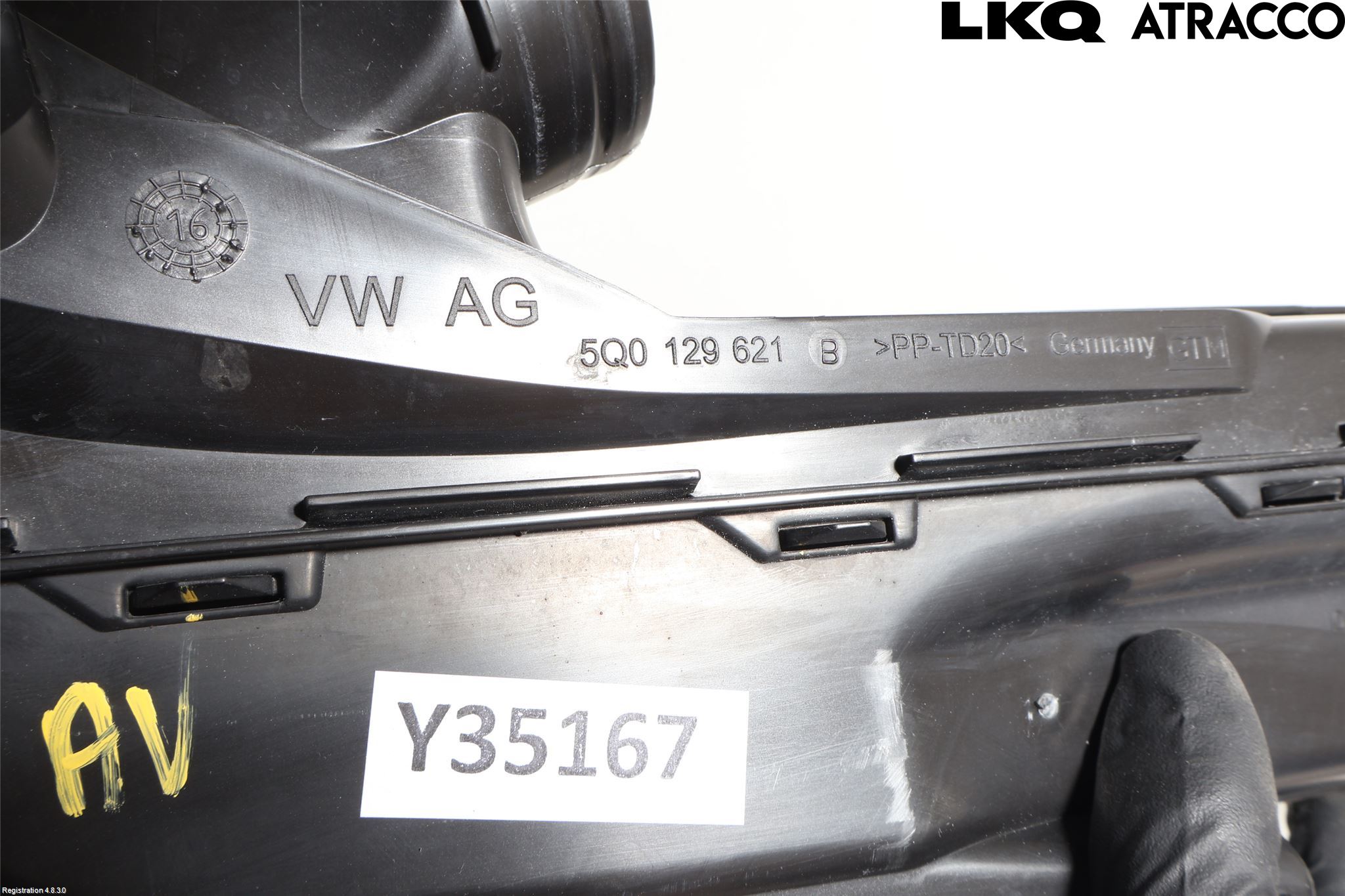 Volkswagen VW GOLF / E-GOLF VII 13-20 Forg-Belg-Rør Mot Luftr
