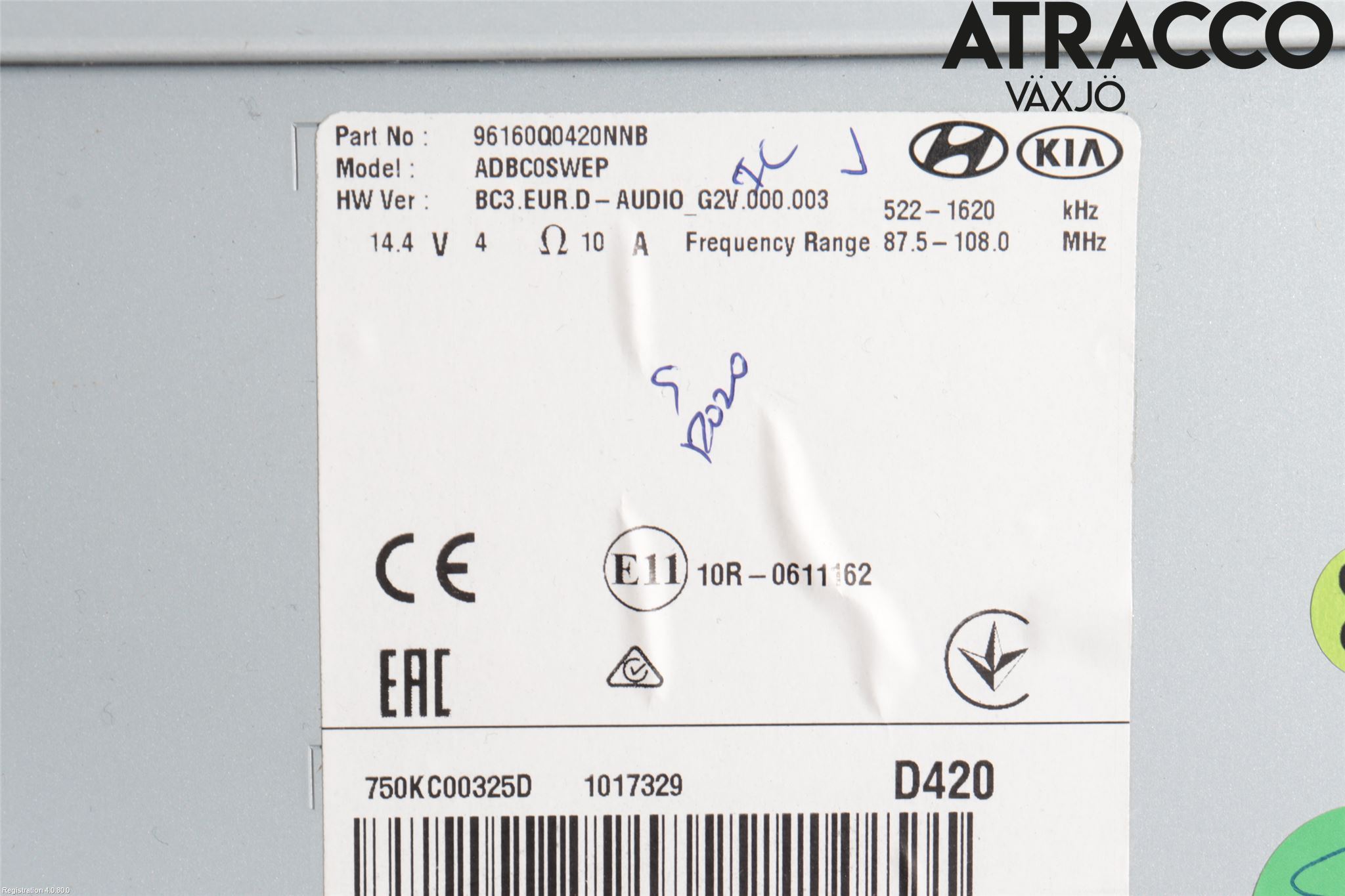 Hyundai i20 BC 21- Stereo Radio Med Cd
