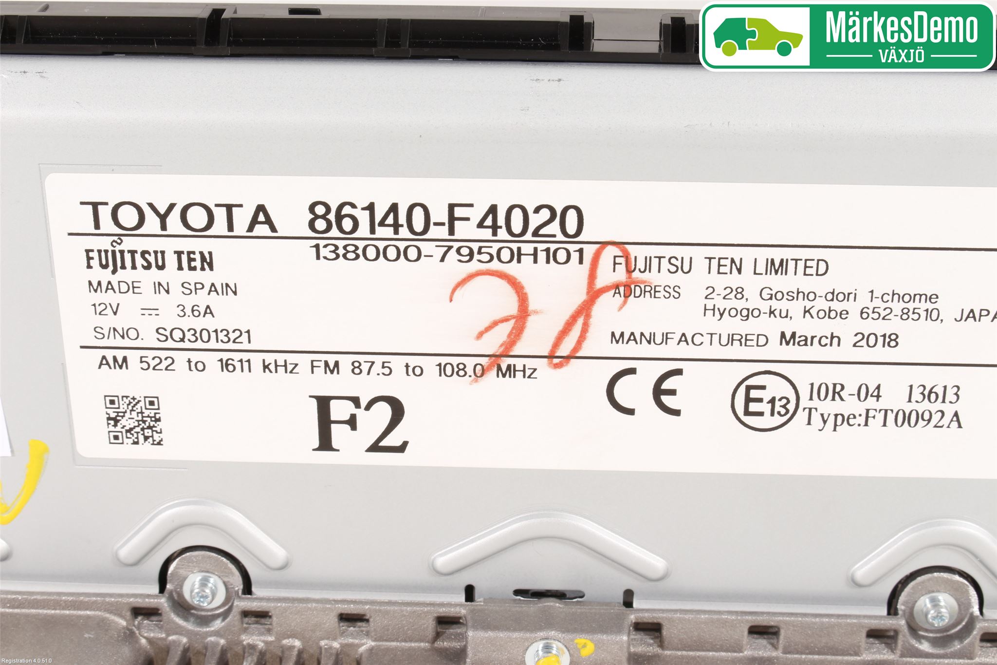 Toyota C-HR 16-23 Stereo Radio Med Cd