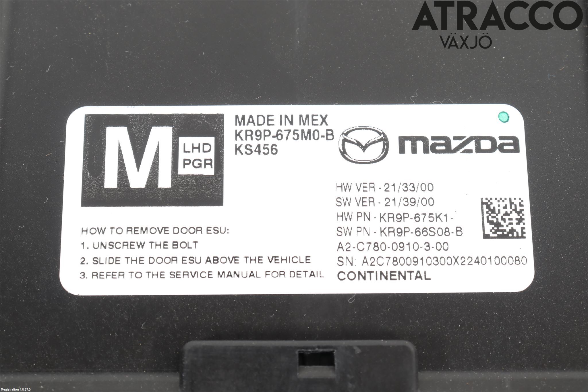 Mazda CX-60 22- Styreenhet Dør