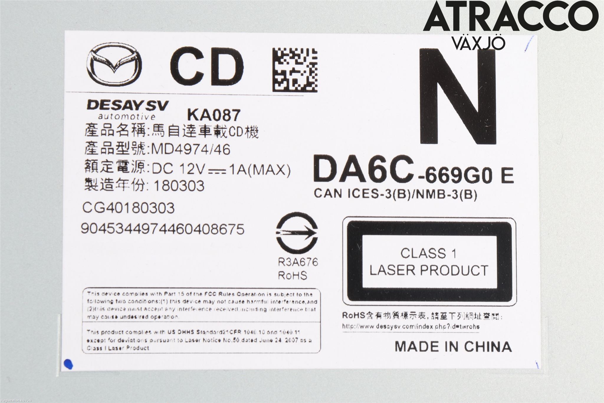 Mazda CX-3 Stereo Radio Med Cd