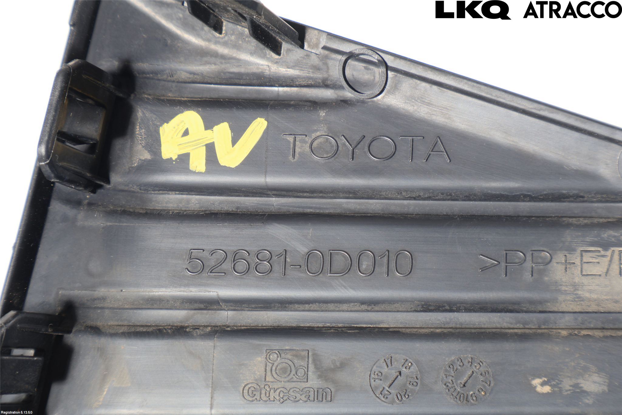 Toyota YARIS XP130 15-20 Støtfanger Bak Hjørne Høyre