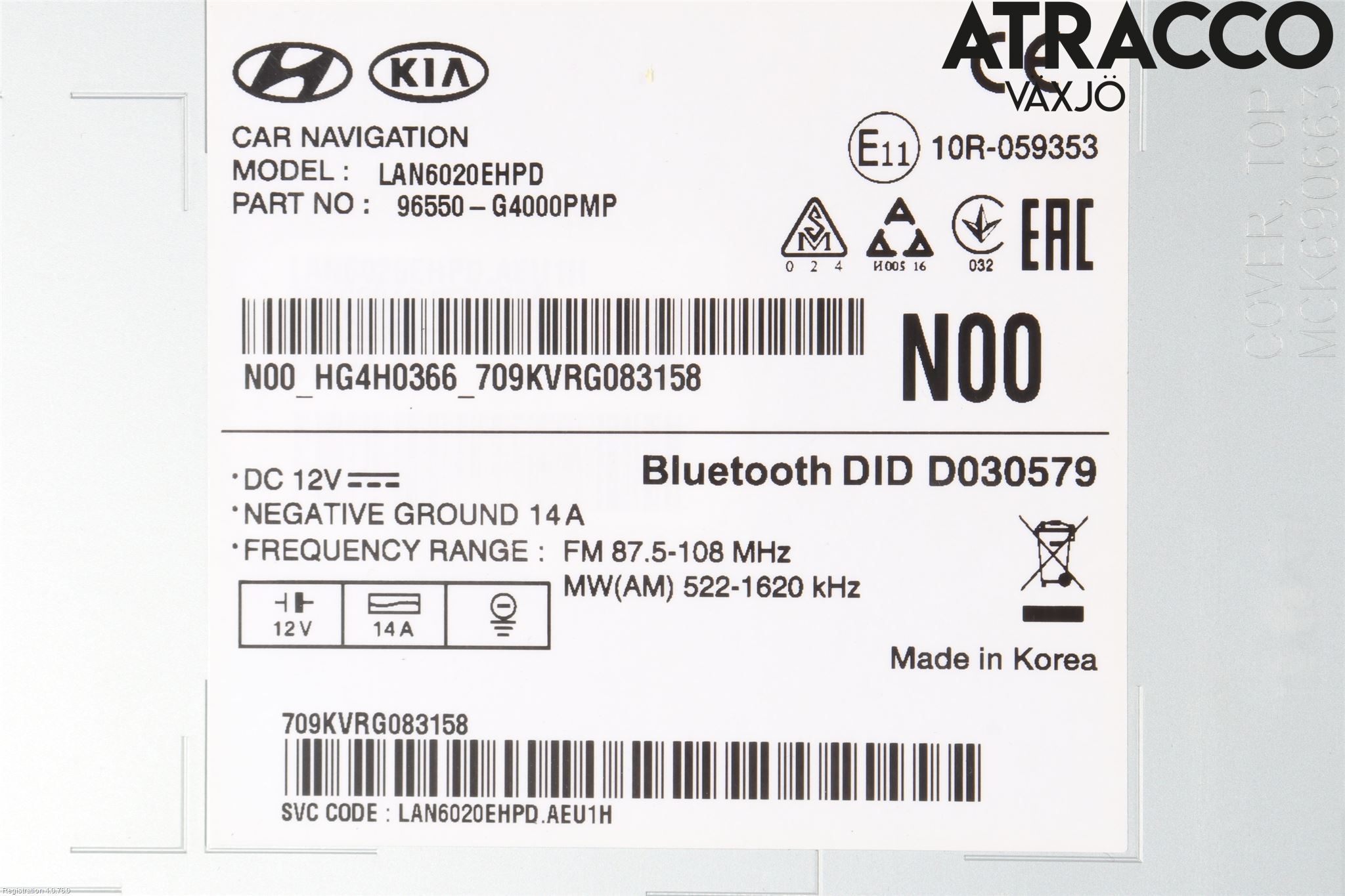 Hyundai i30 PD 17- Stereo Radio Med Cd