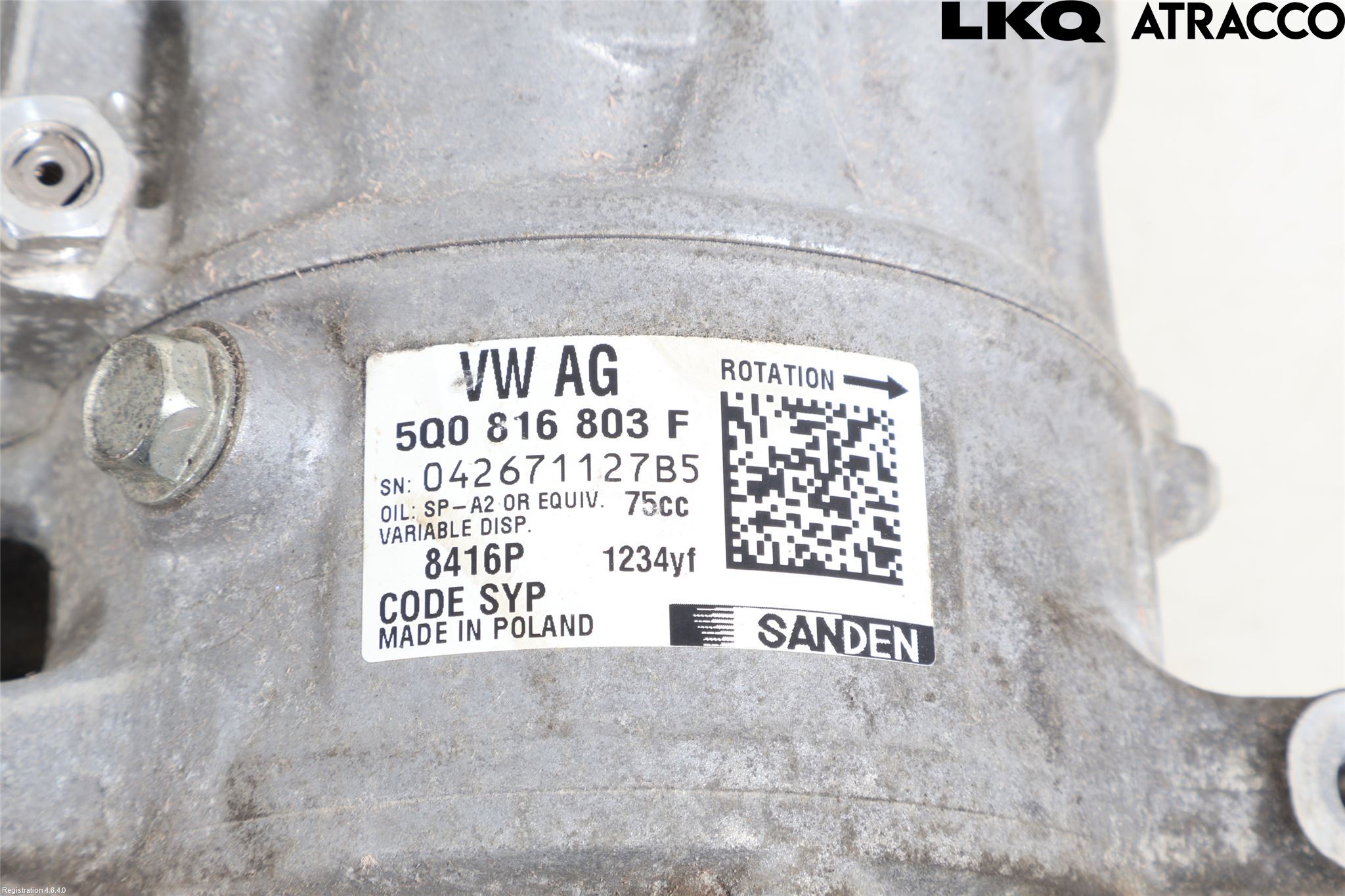 Volkswagen VW TIGUAN 16-24 Varme Ac Kompressor