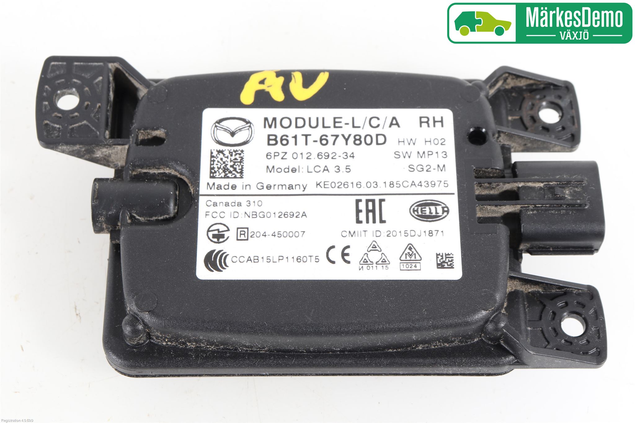 Mazda 3 III 14-19 Sensor Kollisjonsbeskyttelse