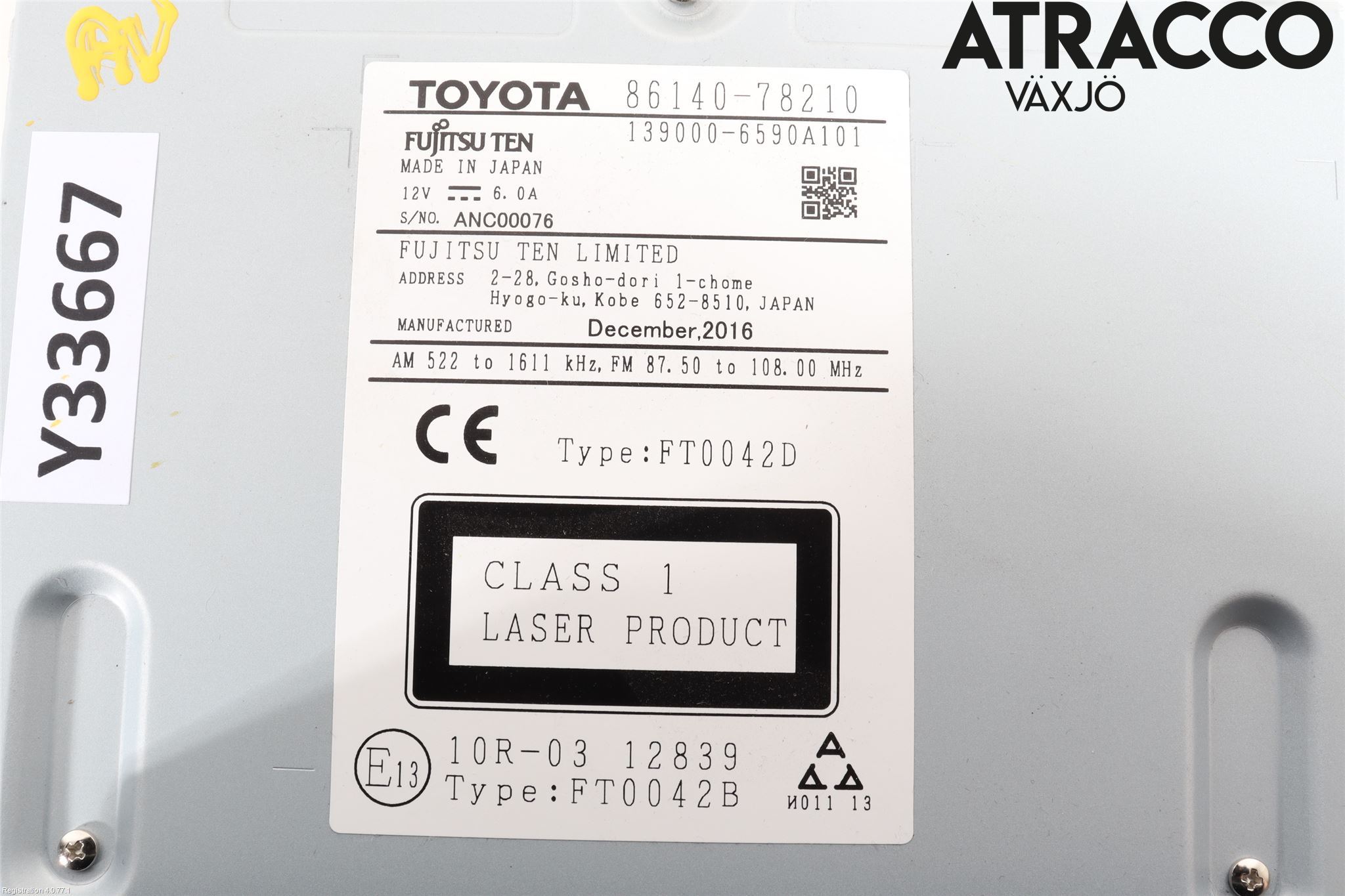 Lexus NX 300h 15-21 Stereo Radio Med Cd