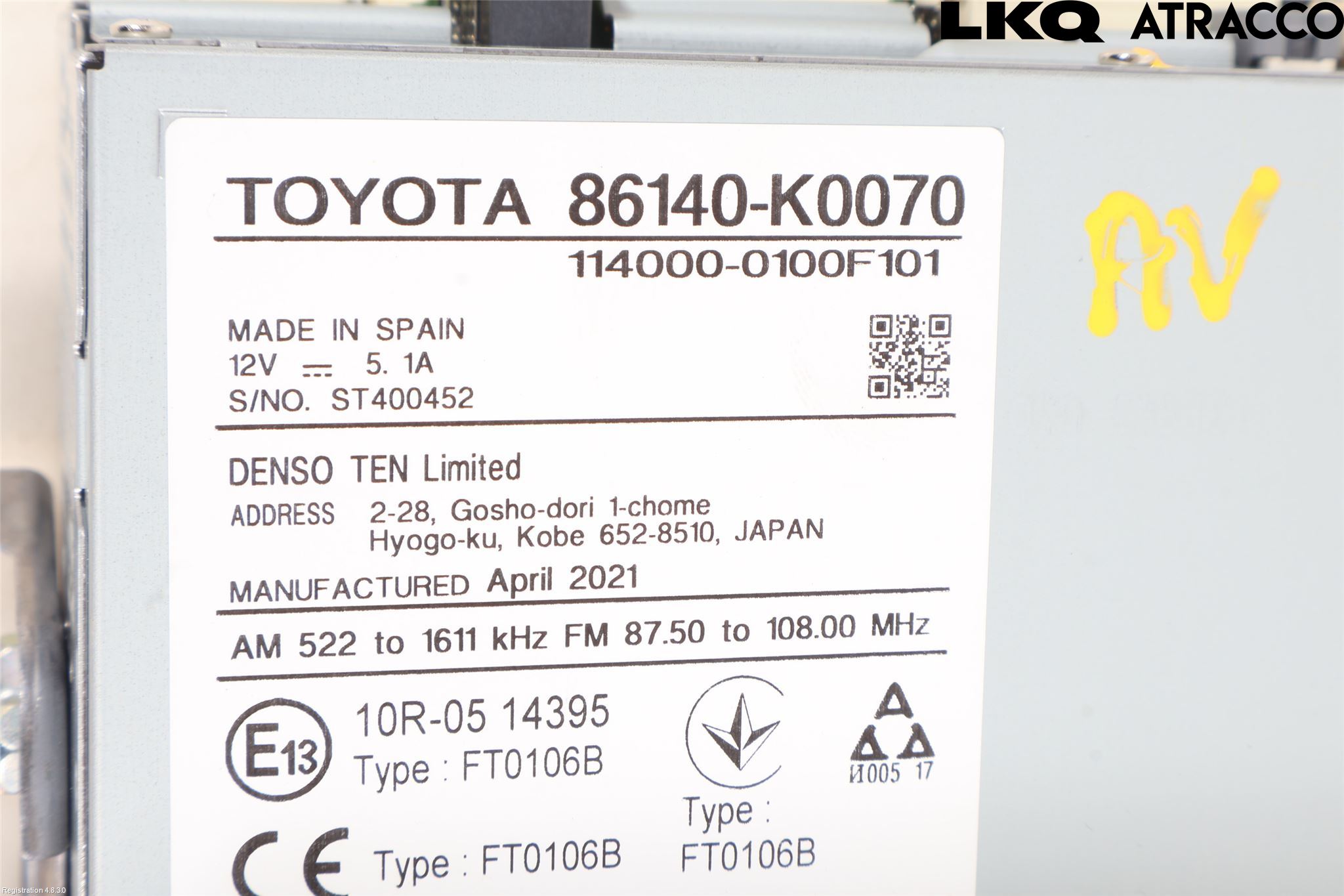Toyota YARIS XP21 20- Stereo Radio Med Cd