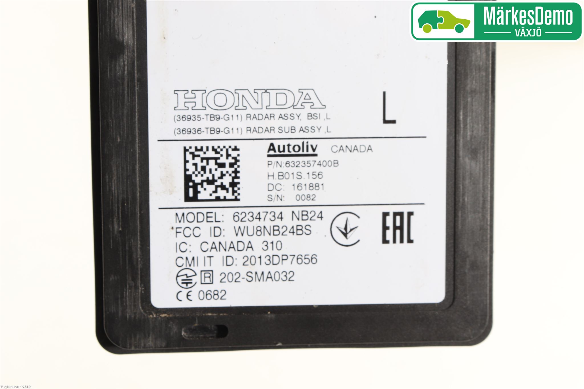 Honda CIVIC 12-16 Sensor Kollisjonsbeskyttelse