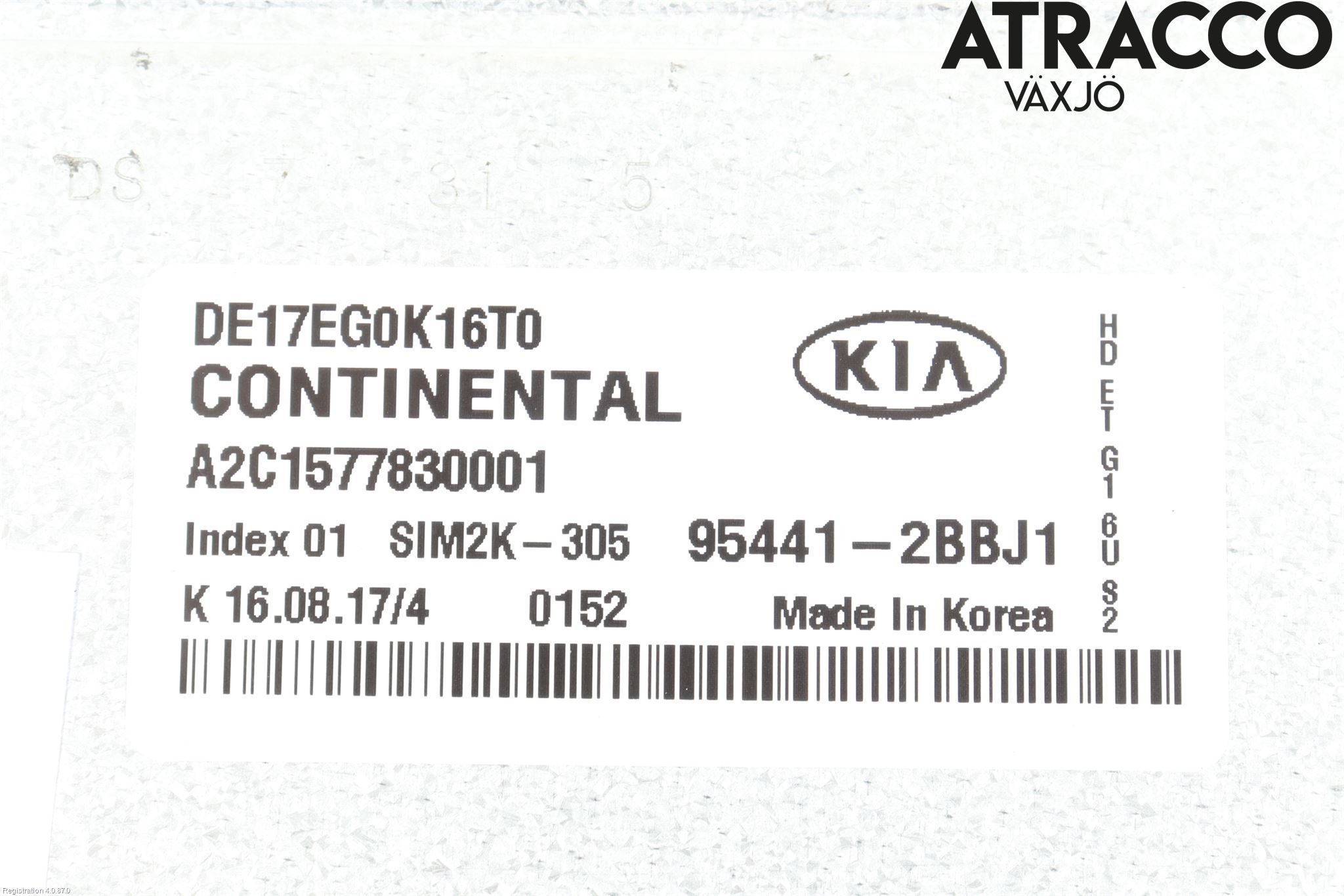 Kia NIRO (DE) 17-22 Styreenhet Gearkasse