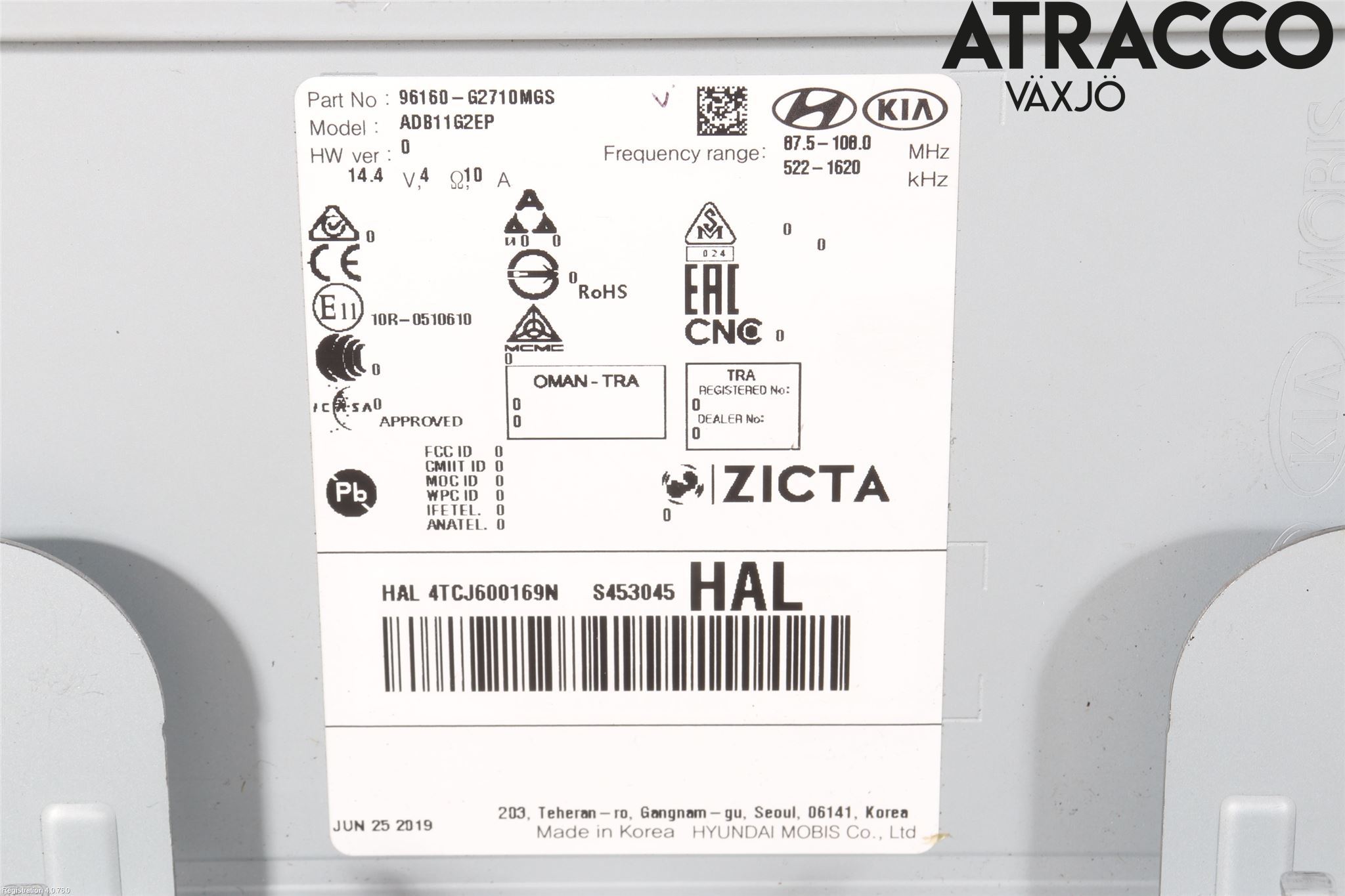 Hyundai IONIQ AE 17-22 Stereo Radio Med Cd
