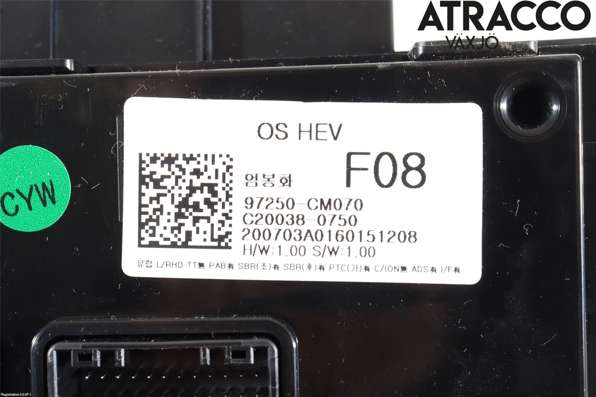 Hyundai KONA/ELECTRIC OS 18-23 Varme Ac Betjening-Display