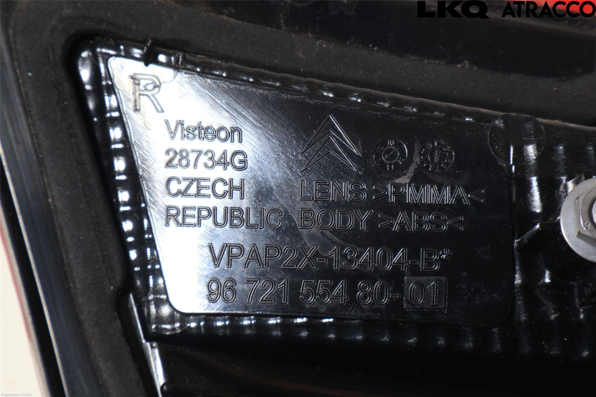 Citroen C4 II 11-18 Baklykt Høyre  På Luke(Indre)