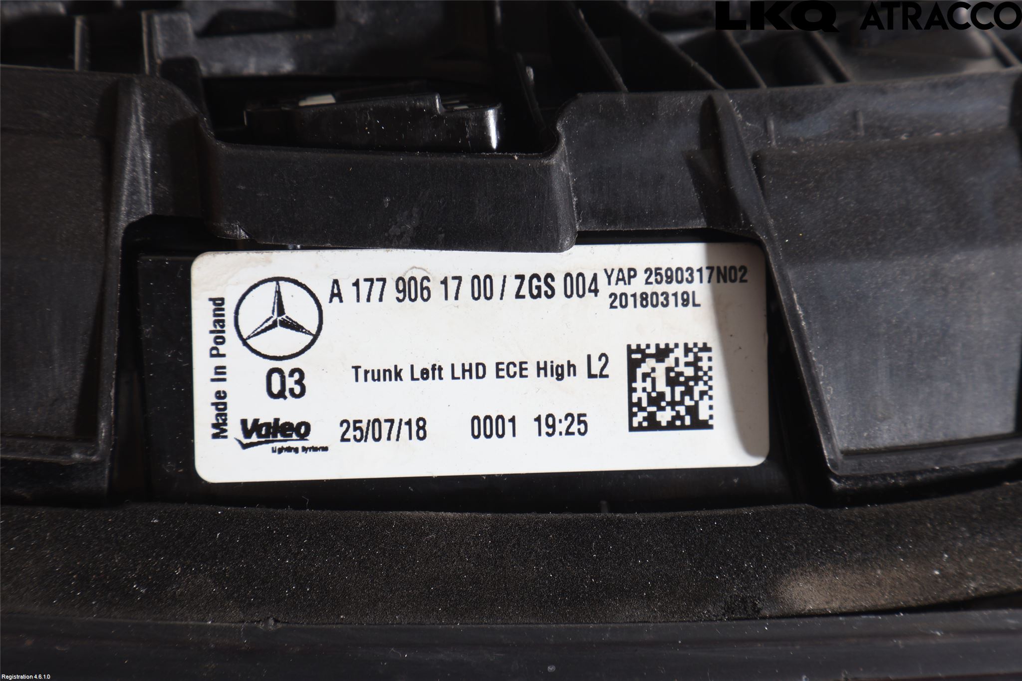 Mercedes-Benz MB A-KLASS (W177) 18- Baklykt Venstre  På Luke(Indre