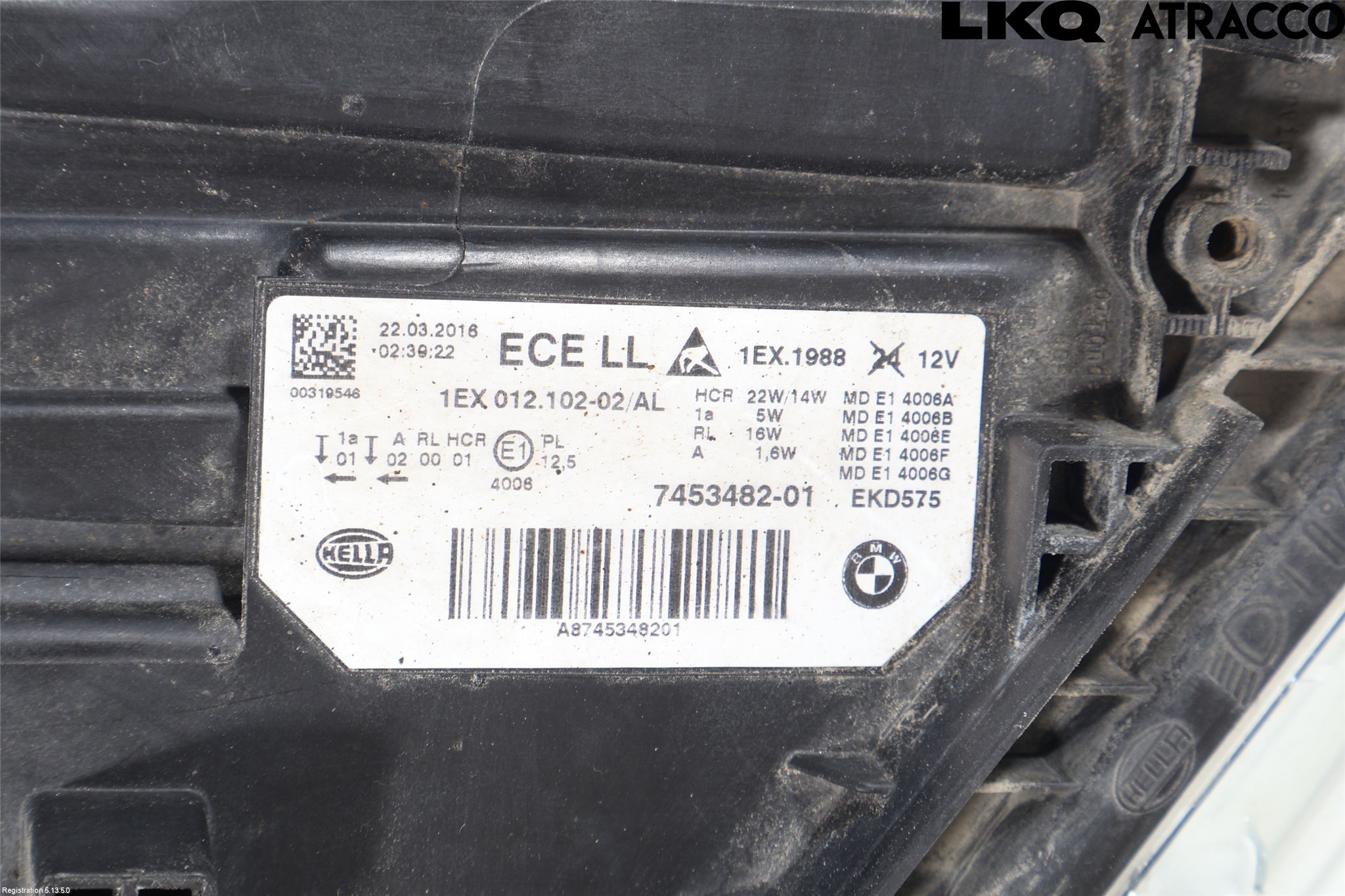 BMW 3 F30/F31/F80 12-19 Frontlykt Høyre