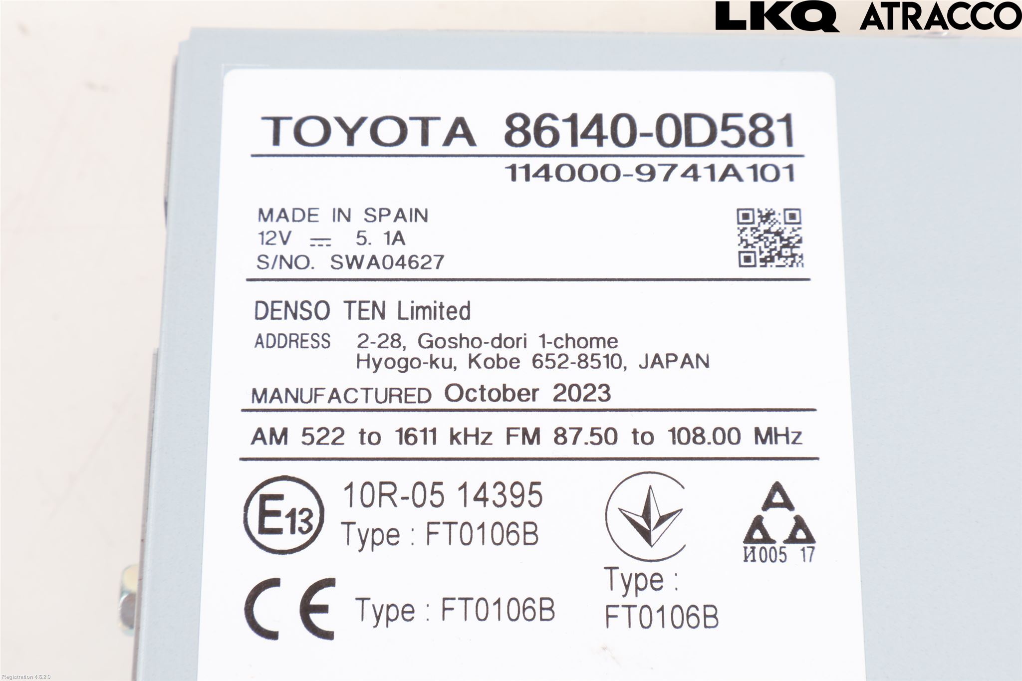 Toyota YARIS XP21 20- Stereo Radio Med Cd