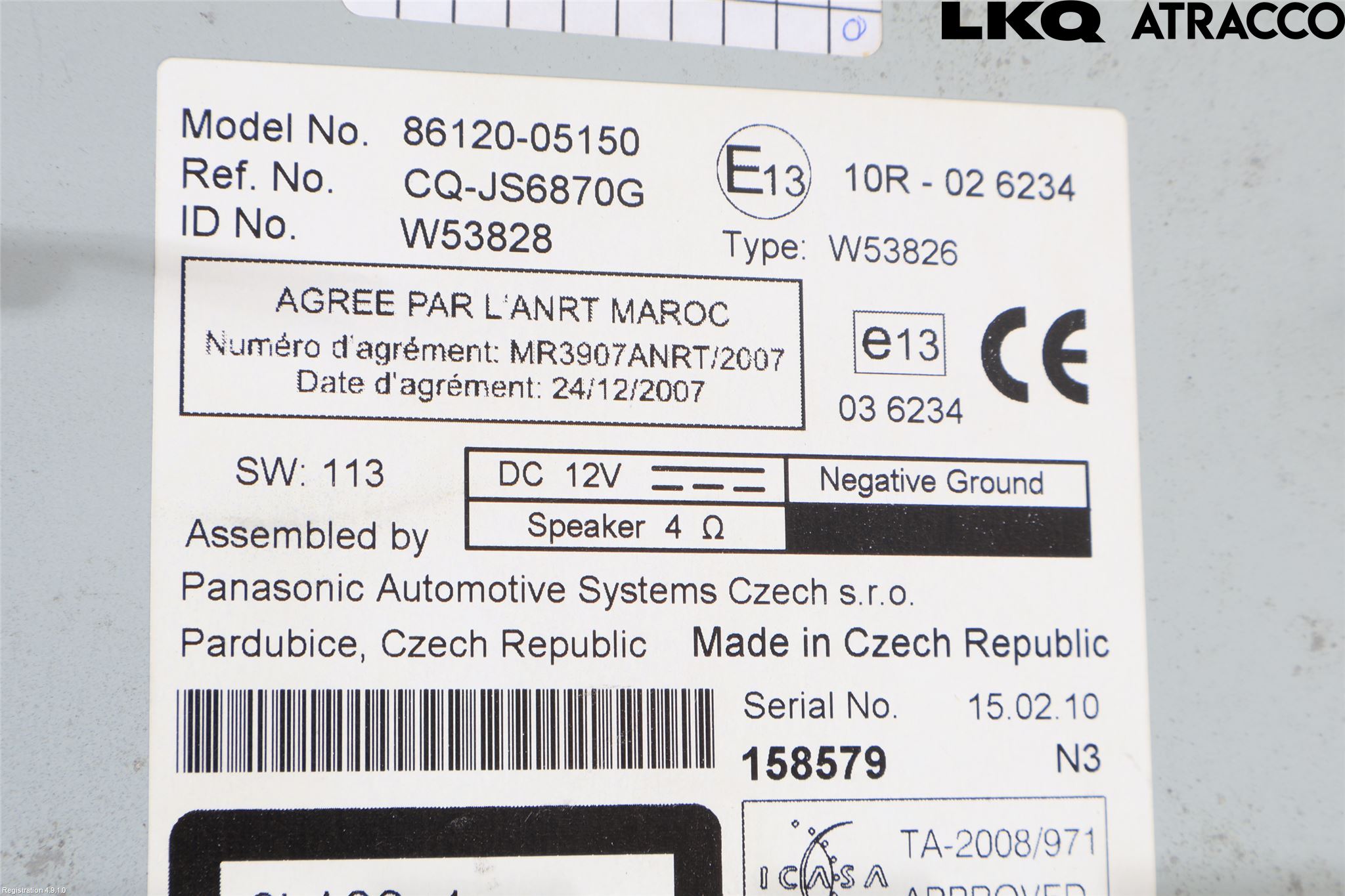 Toyota AVENSIS 09-15 Stereo Radio Med Cd